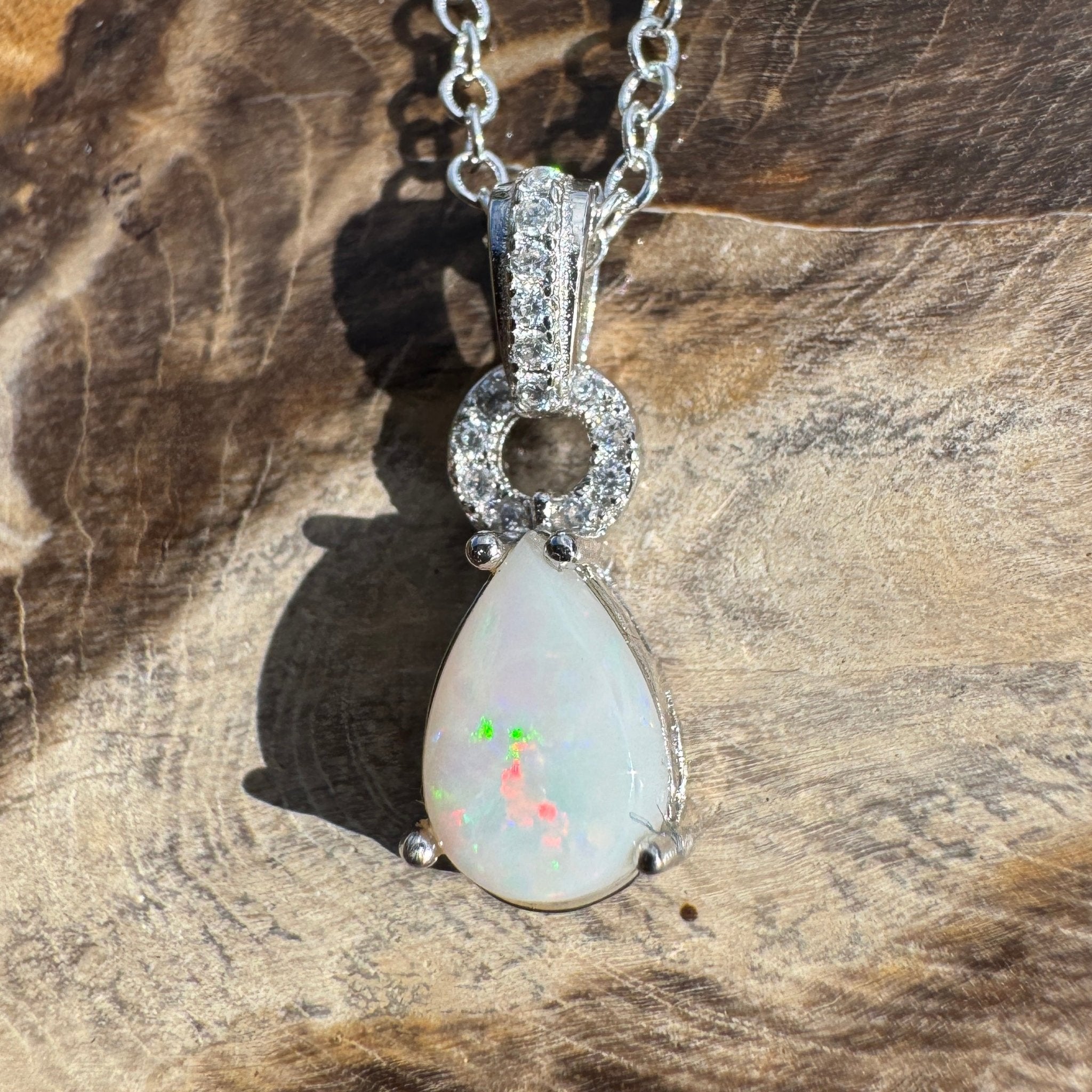 1ct Coober Pedy Opal Pendant Necklace ~ 'Sandstone Veil' | 925 Sterling Silver | Solid Australian Opal