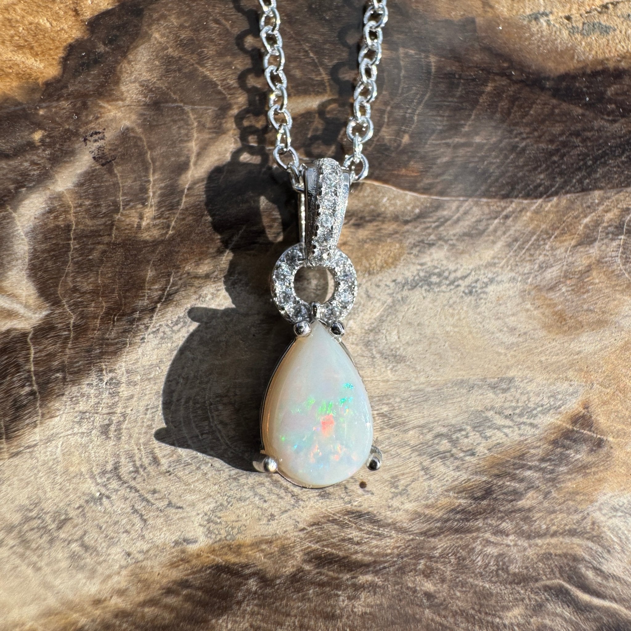 1ct Coober Pedy Opal Pendant Necklace ~ 'Sandstone Veil' | 925 Sterling Silver | Solid Australian Opal