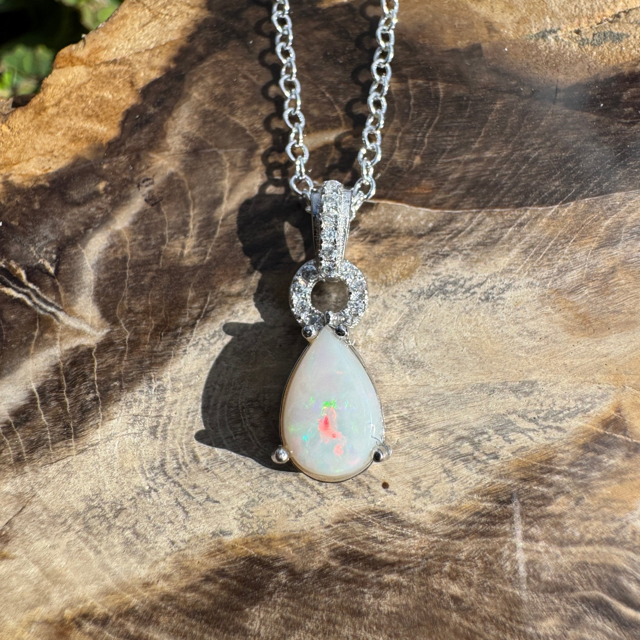 1ct Coober Pedy Opal Pendant Necklace ~ 'Sandstone Veil' | 925 Sterling Silver | Solid Australian Opal