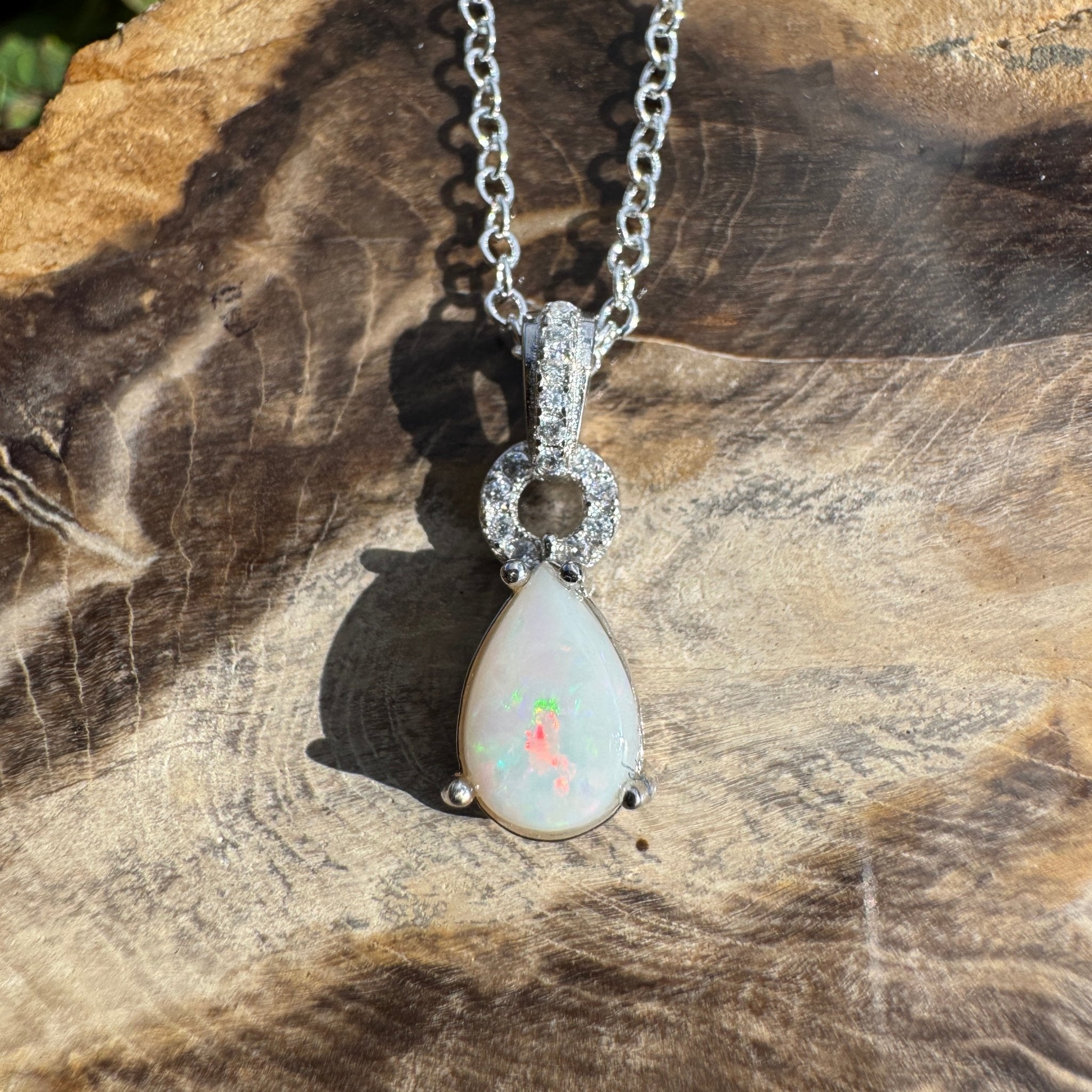 1ct Coober Pedy Opal Pendant Necklace ~ 'Sandstone Veil' | 925 Sterling Silver | Solid Australian Opal
