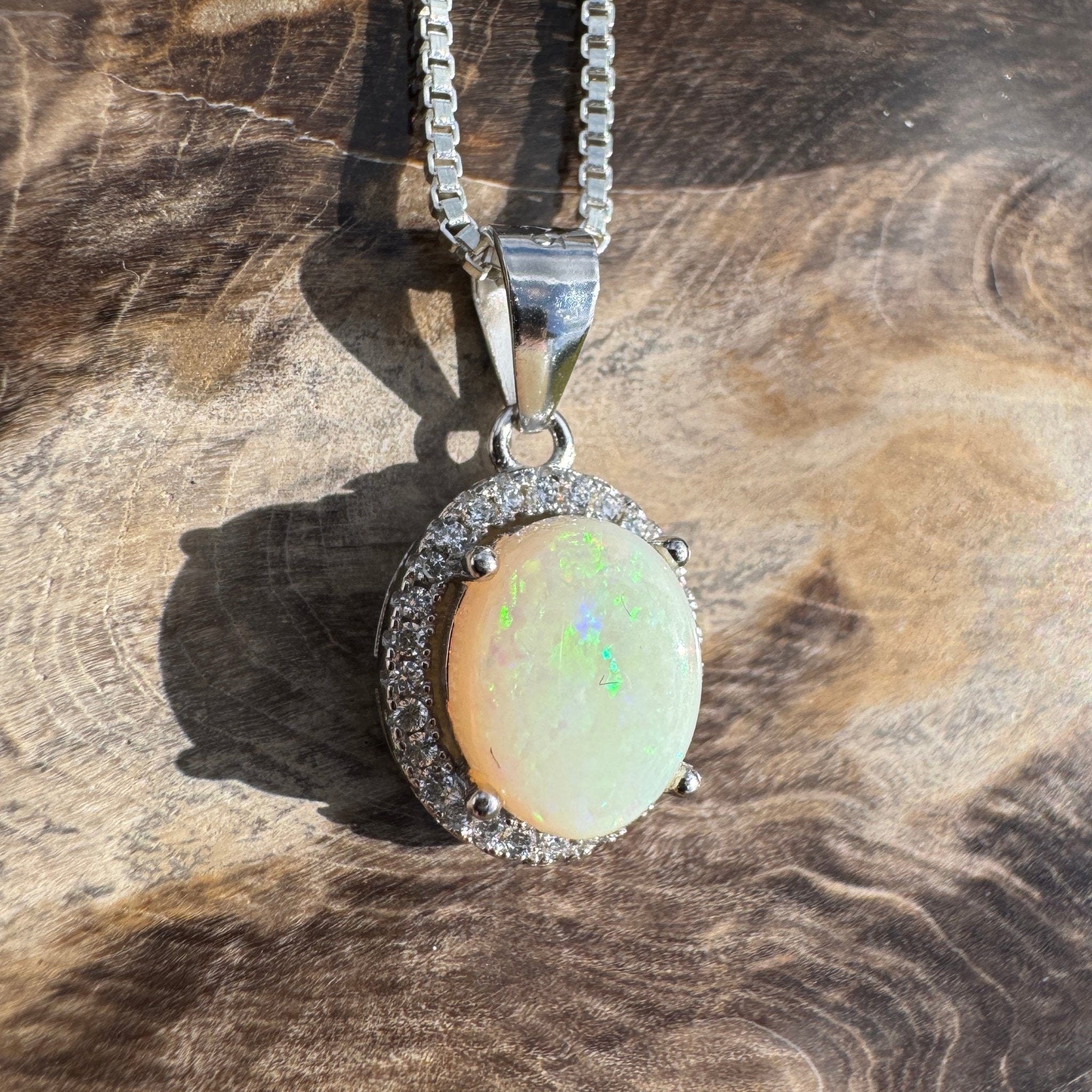 1ct Coober Pedy Opal Pendant Necklace ~ 'Stuart Range Mist' | 925 Sterling Silver | Solid Australian Opal