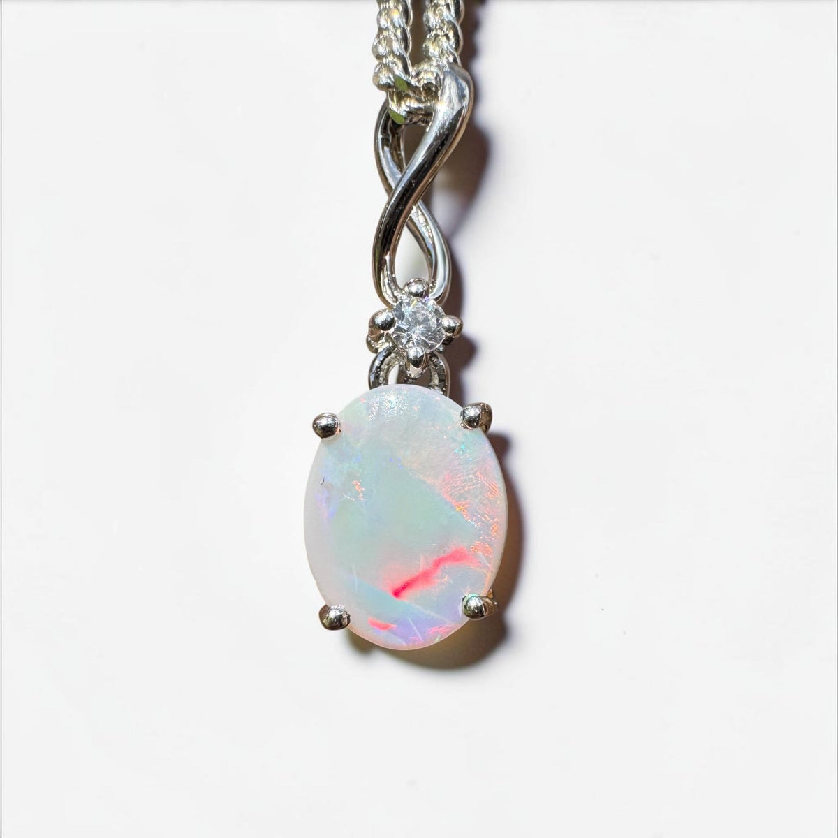 1ct Coober Pedy Opal Pendant Necklace ~ 'Tarcoola Firelight' | 925 Sterling Silver | Solid Australian Opal