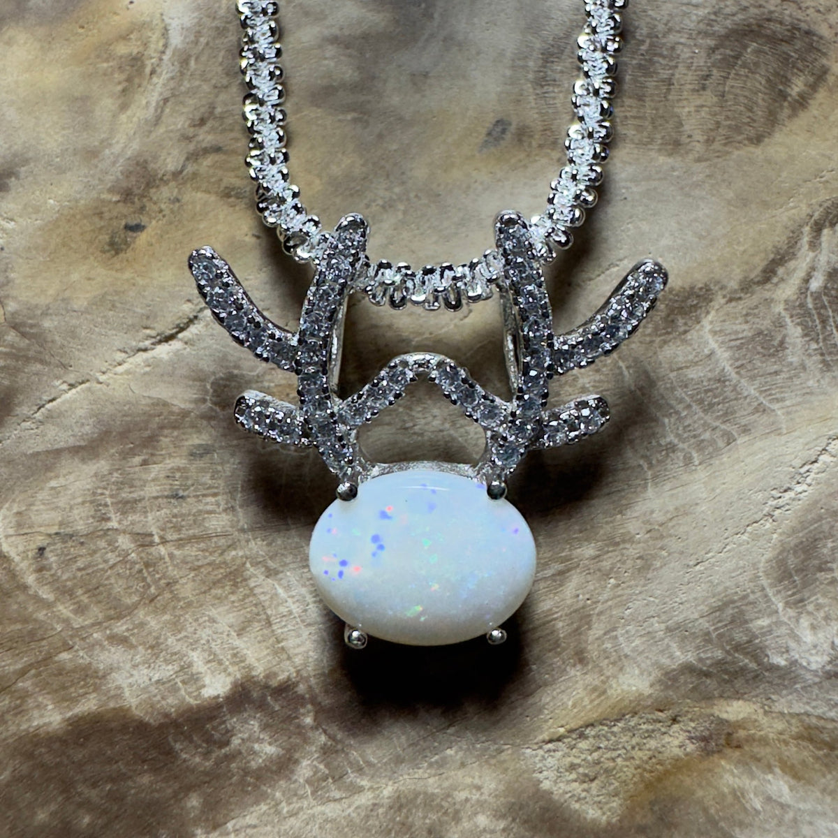 1ct Coober Pedy Opal Pendant Necklace ~ 'The Coral Coast Crawler' | 925 Sterling Silver | Solid Australian Opal