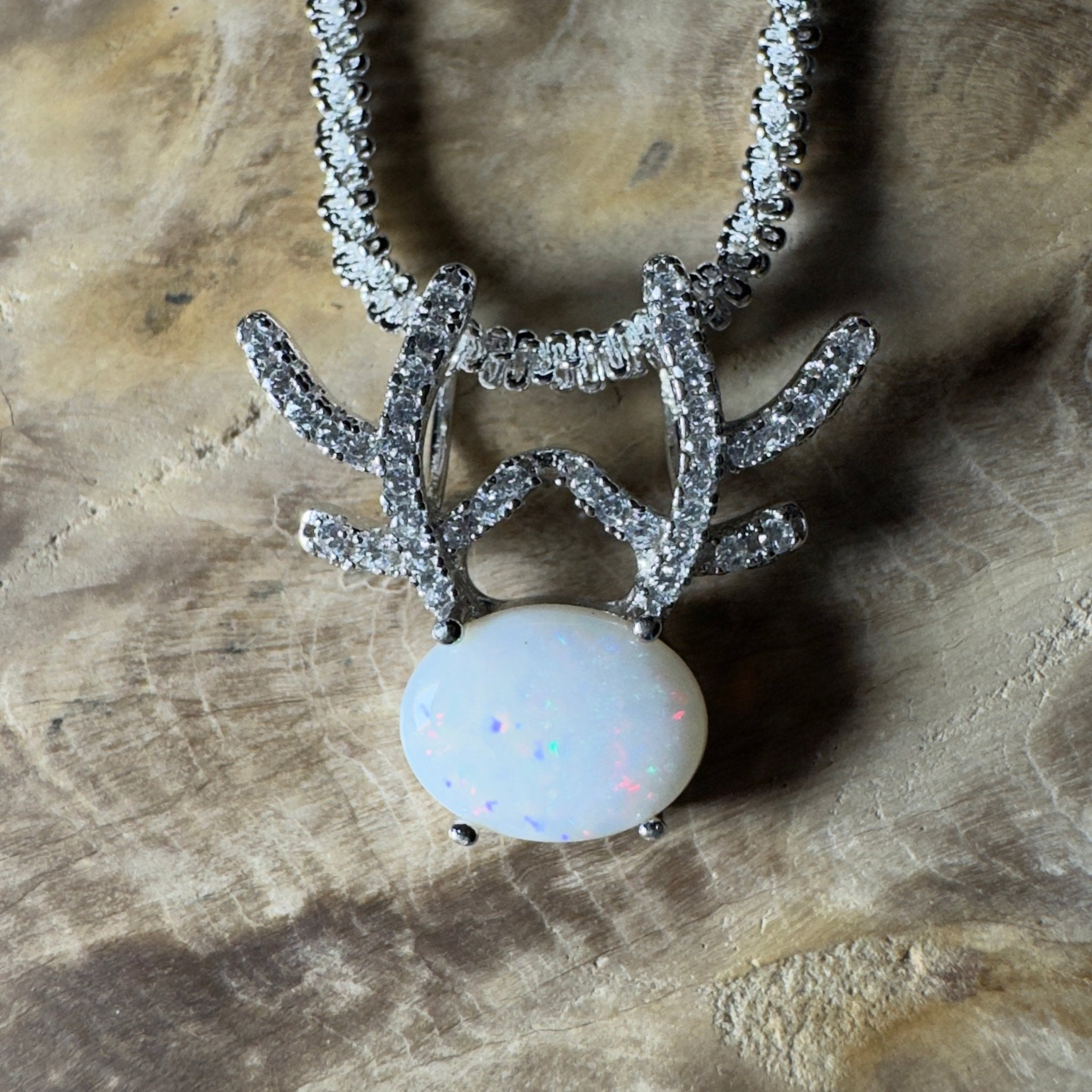 1ct Coober Pedy Opal Pendant Necklace ~ 'The Coral Coast Crawler' | 925 Sterling Silver | Solid Australian Opal
