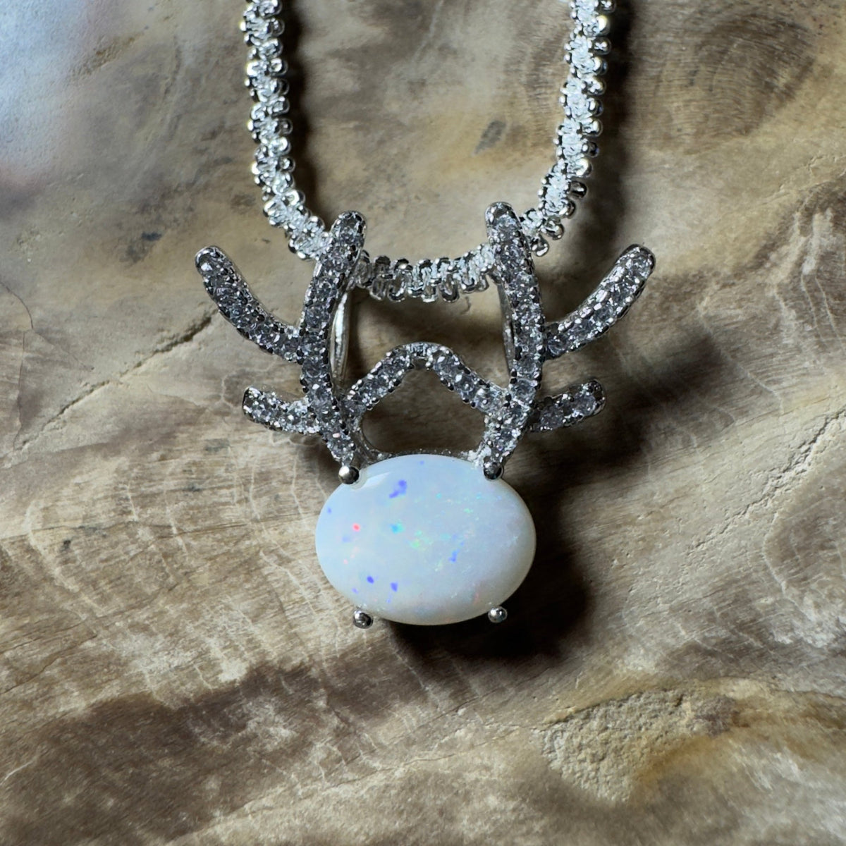 1ct Coober Pedy Opal Pendant Necklace ~ 'The Coral Coast Crawler' | 925 Sterling Silver | Solid Australian Opal