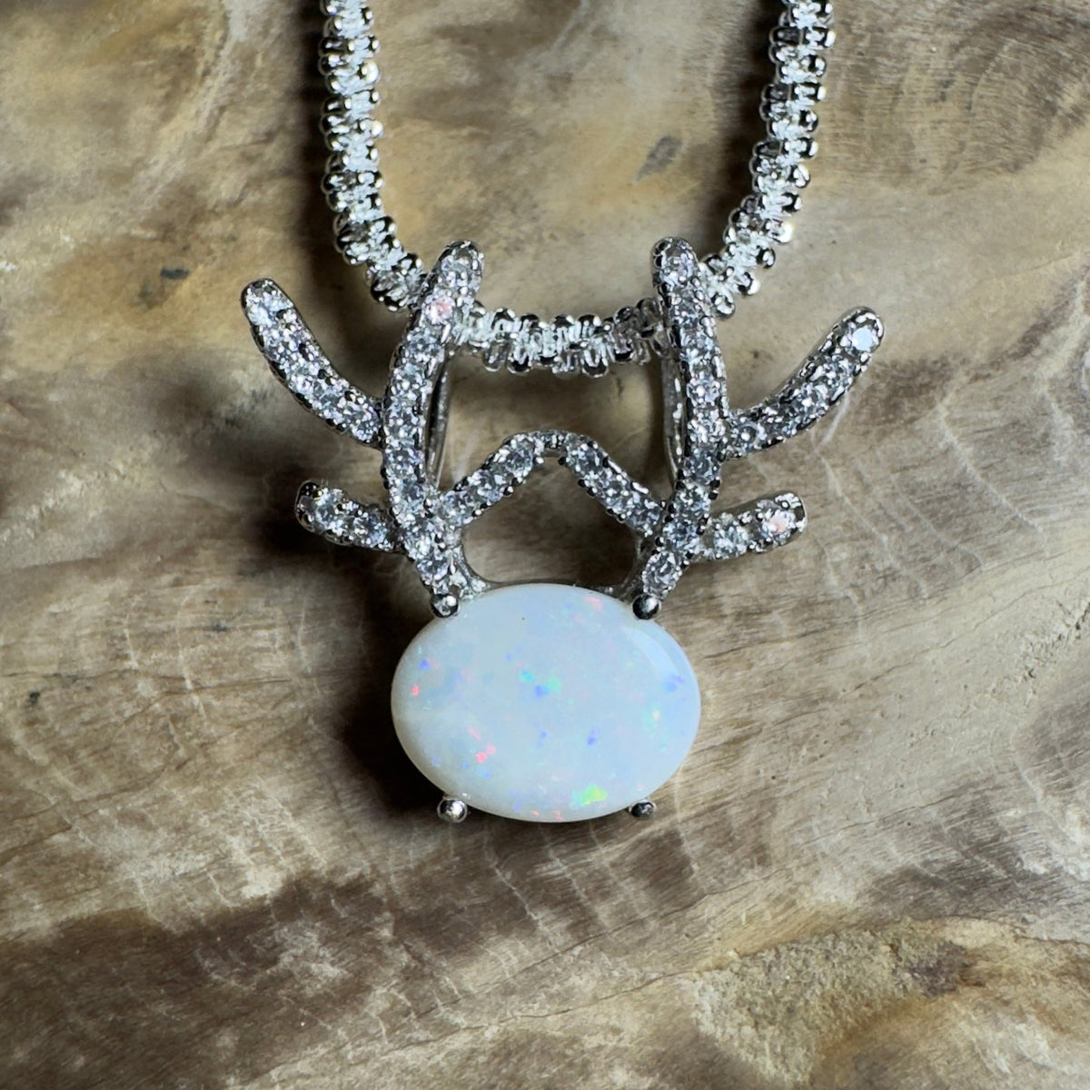 1ct Coober Pedy Opal Pendant Necklace ~ 'The Coral Coast Crawler' | 925 Sterling Silver | Solid Australian Opal