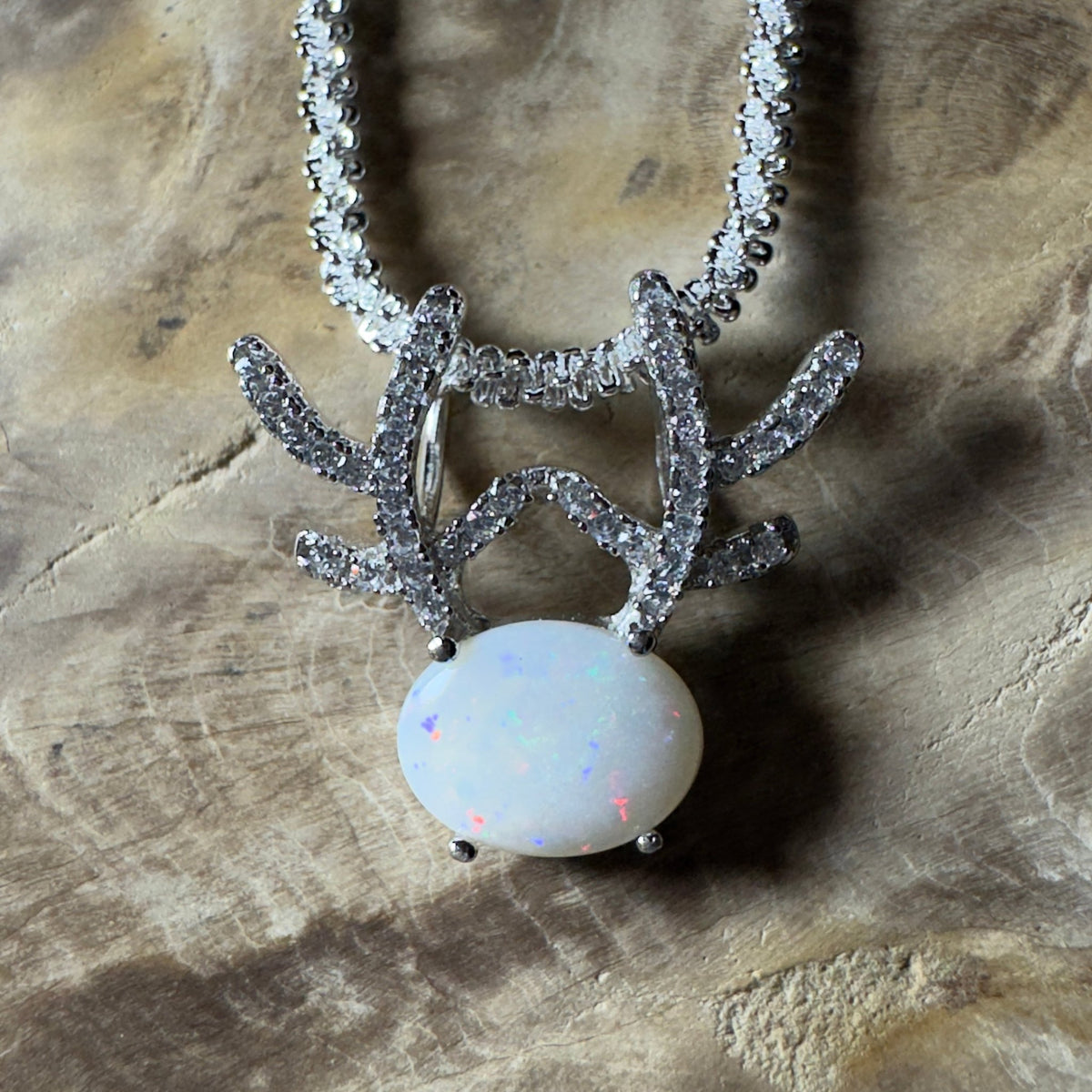 1ct Coober Pedy Opal Pendant Necklace ~ 'The Coral Coast Crawler' | 925 Sterling Silver | Solid Australian Opal