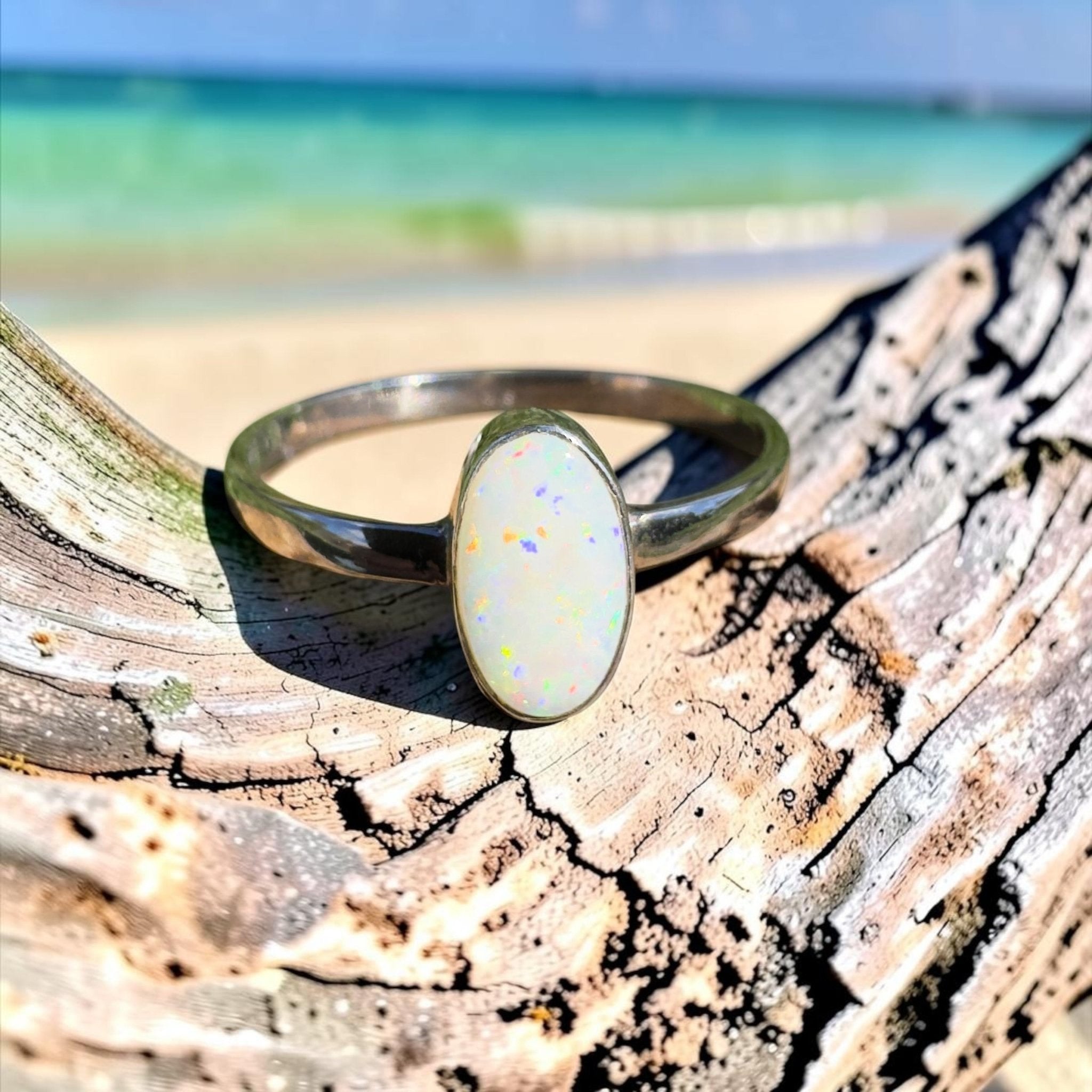 1ct Coober Pedy Opal Ring ~ 'Kalgoorlie Sparkle' | 925 Sterling Silver | Solid Australian Opal