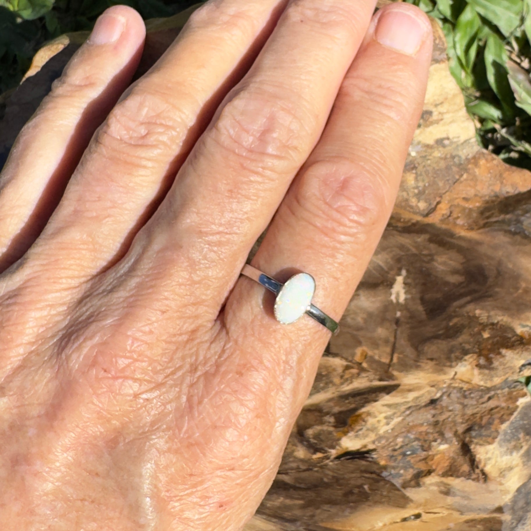 1ct Coober Pedy Opal Ring ~ 'Kalgoorlie Sparkle' | 925 Sterling Silver | Solid Australian Opal
