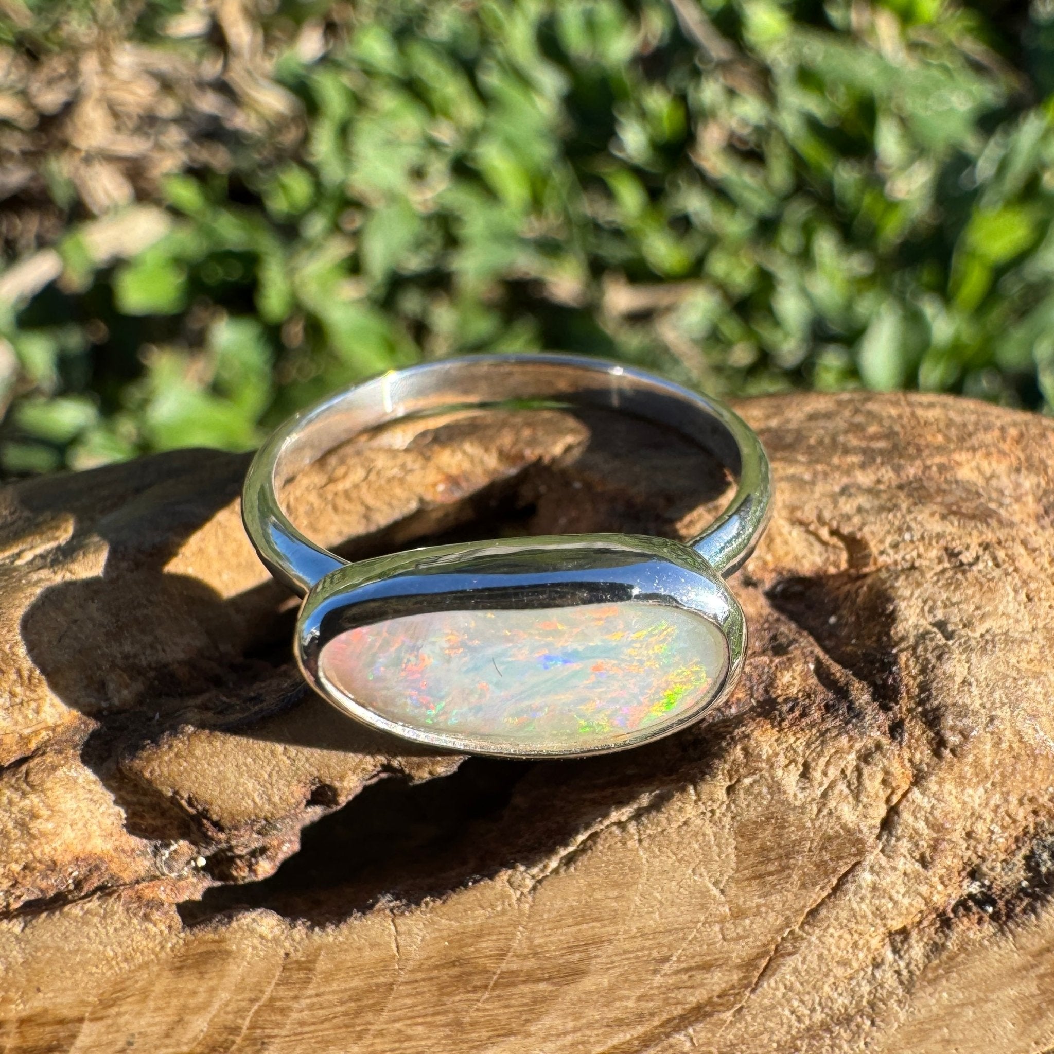 1ct Coober Pedy Opal Ring ~ 'Sturt Desert Glow' | 925 Sterling Silver | Solid Australian Opal