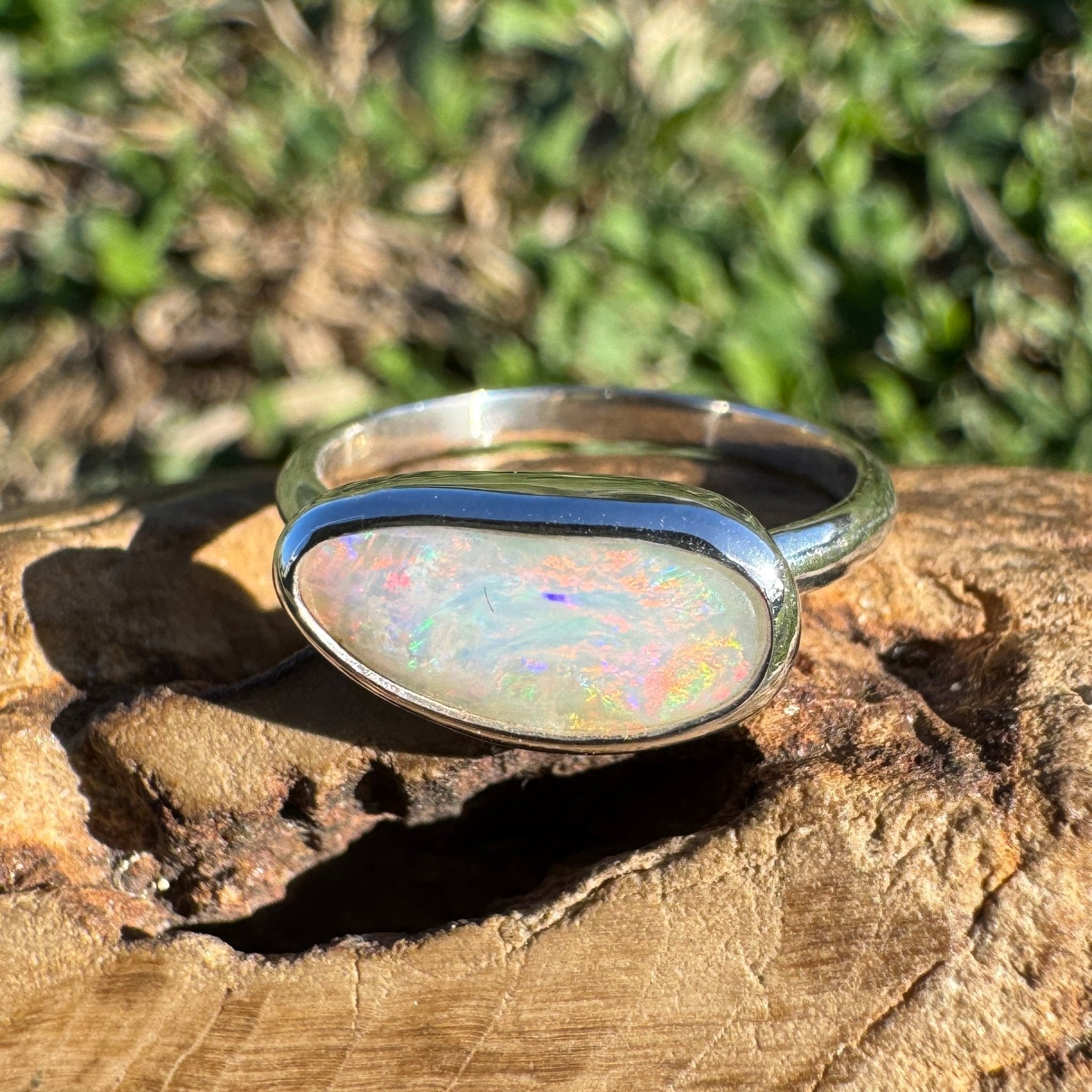 1ct Coober Pedy Opal Ring ~ 'Sturt Desert Glow' | 925 Sterling Silver | Solid Australian Opal