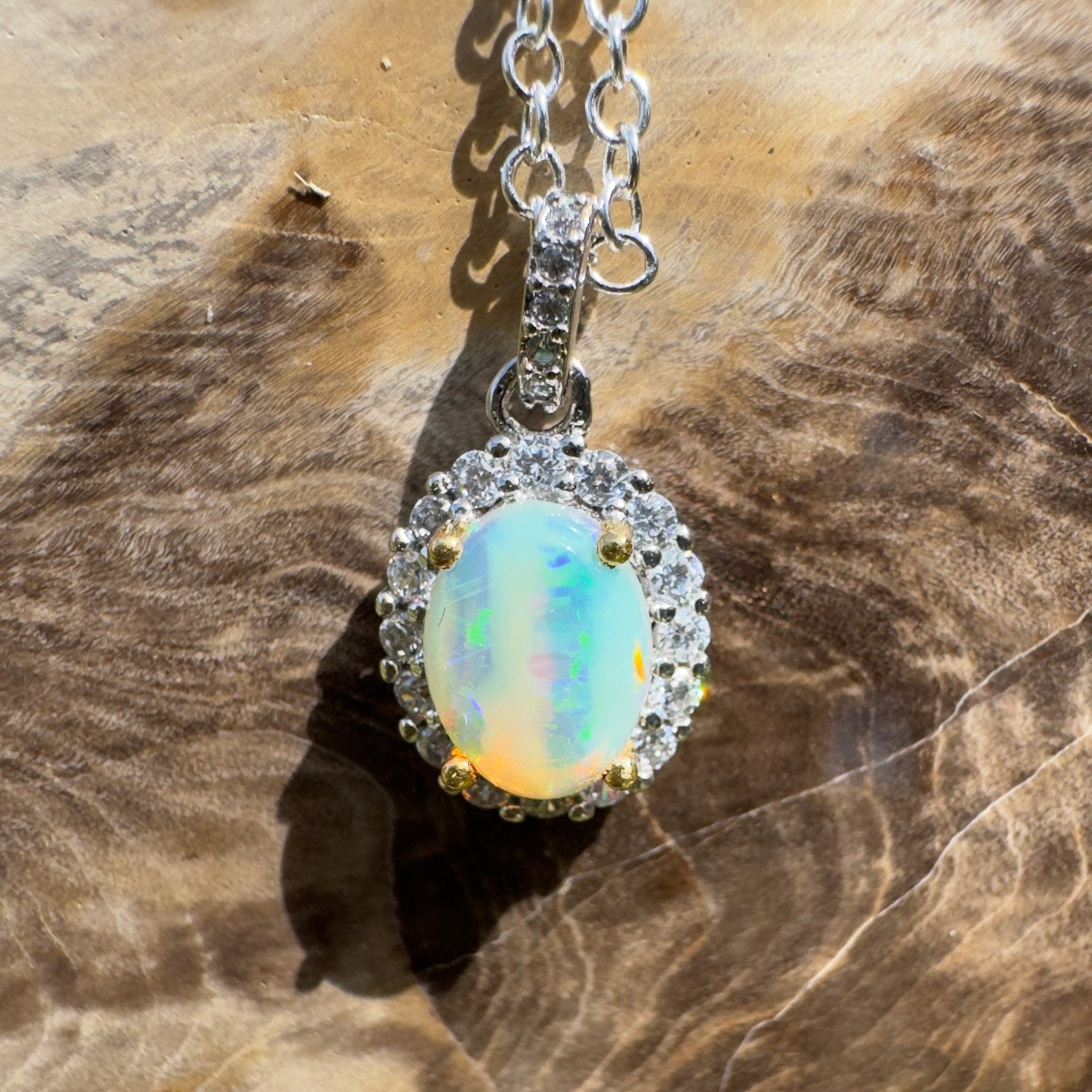 1ct Lightning Ridge Opal Pendant Necklace ~ 'Encounter Bay Current' | 925 Sterling Silver | Solid Australian Opal