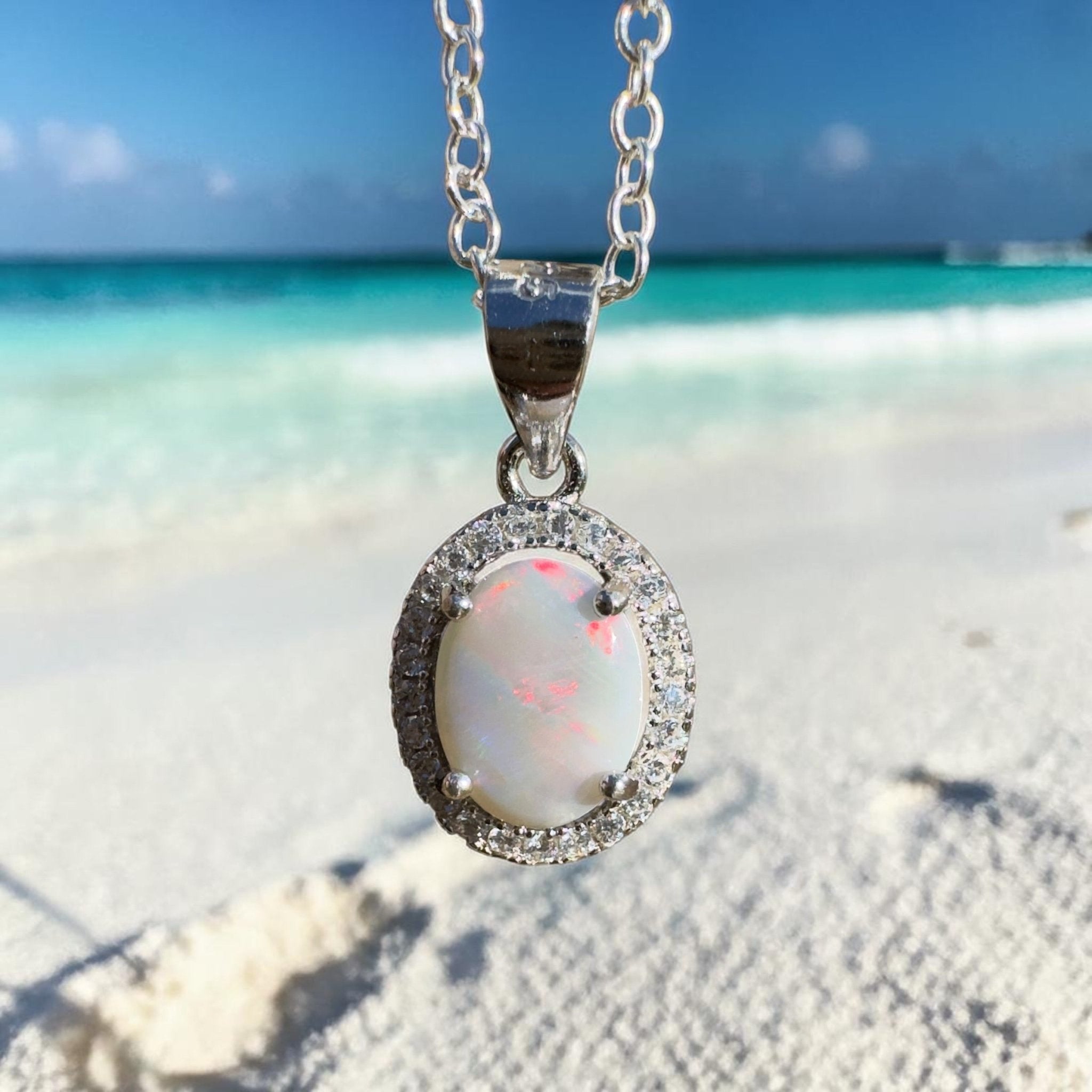 1ct Lightning Ridge Opal Pendant Necklace ~ 'Sundown Plains' | 925 Sterling Silver | Solid Australian Opal