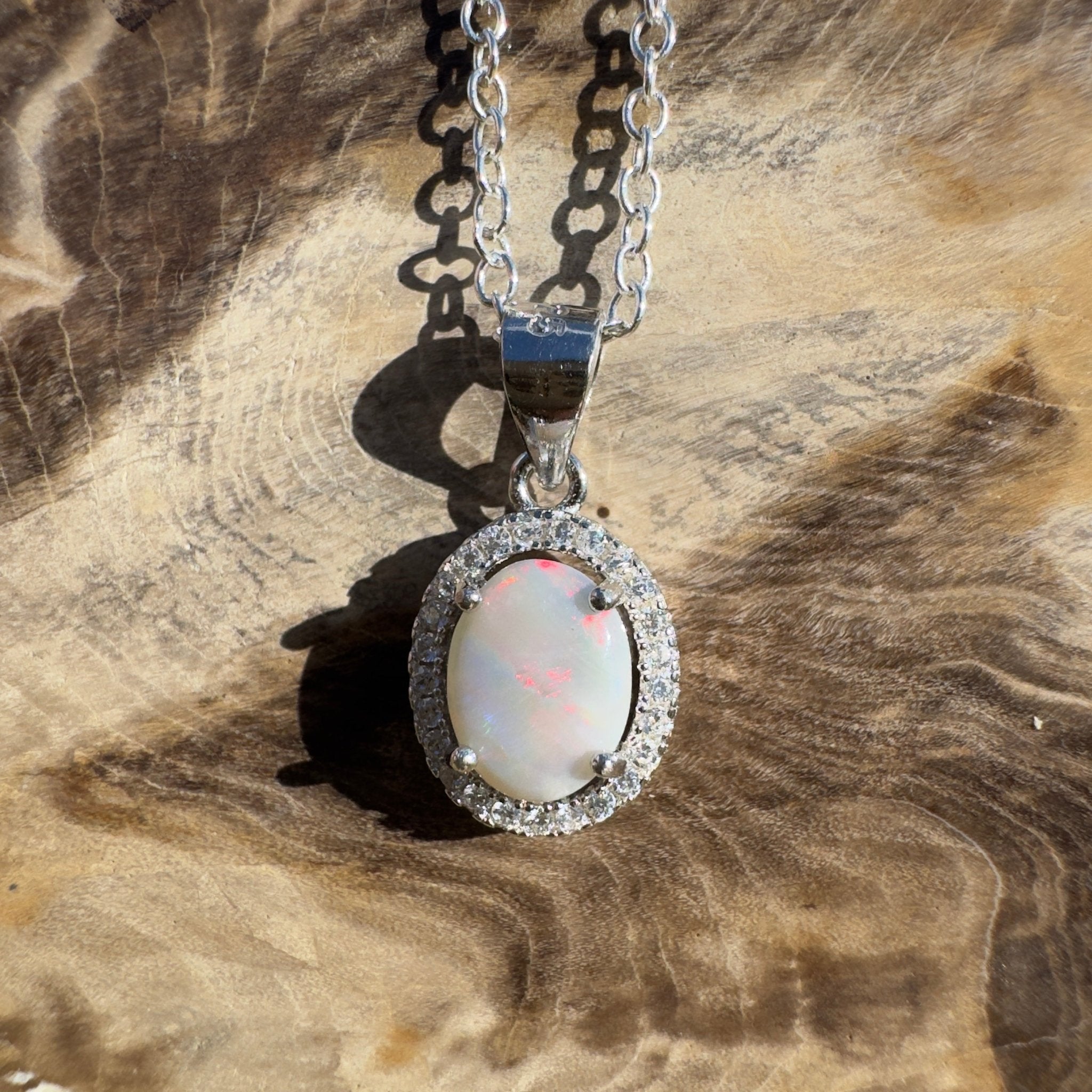 1ct Lightning Ridge Opal Pendant Necklace ~ 'Sundown Plains' | 925 Sterling Silver | Solid Australian Opal