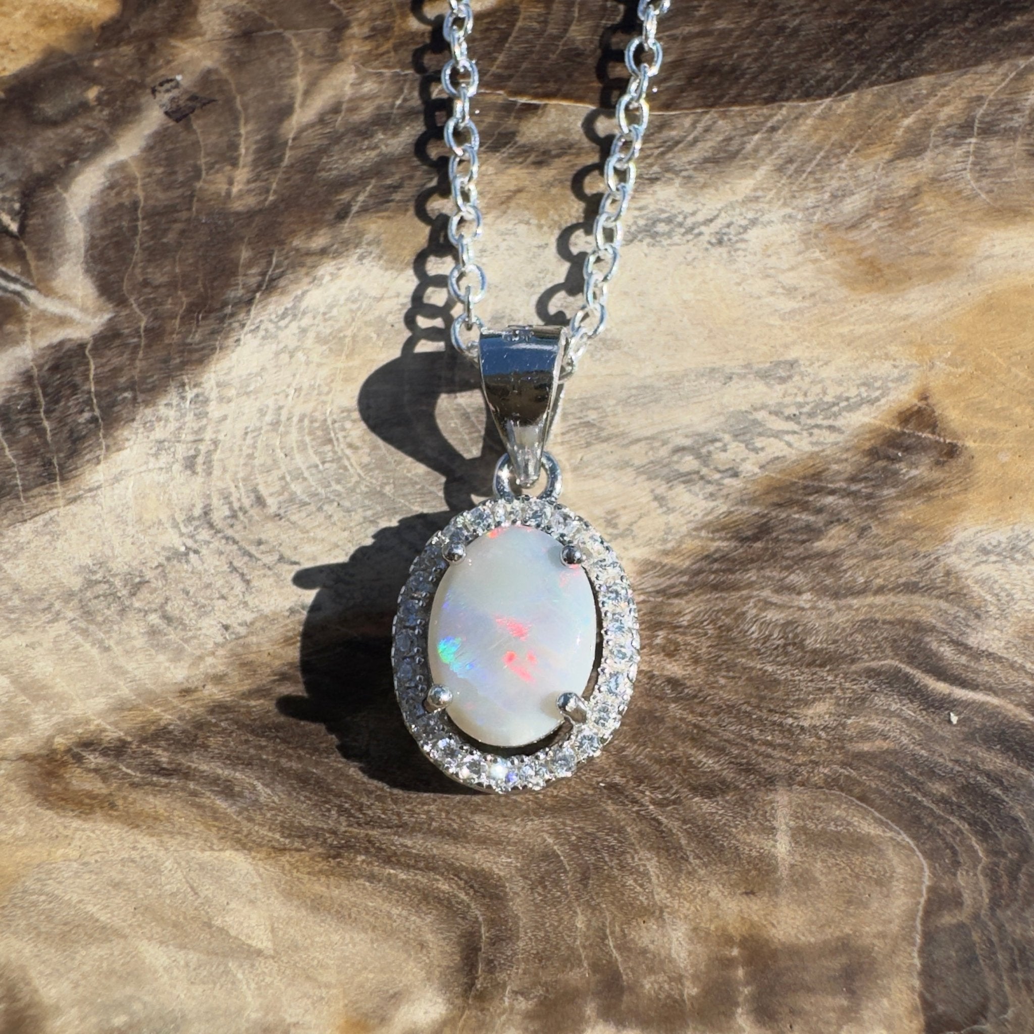 1ct Lightning Ridge Opal Pendant Necklace ~ 'Sundown Plains' | 925 Sterling Silver | Solid Australian Opal