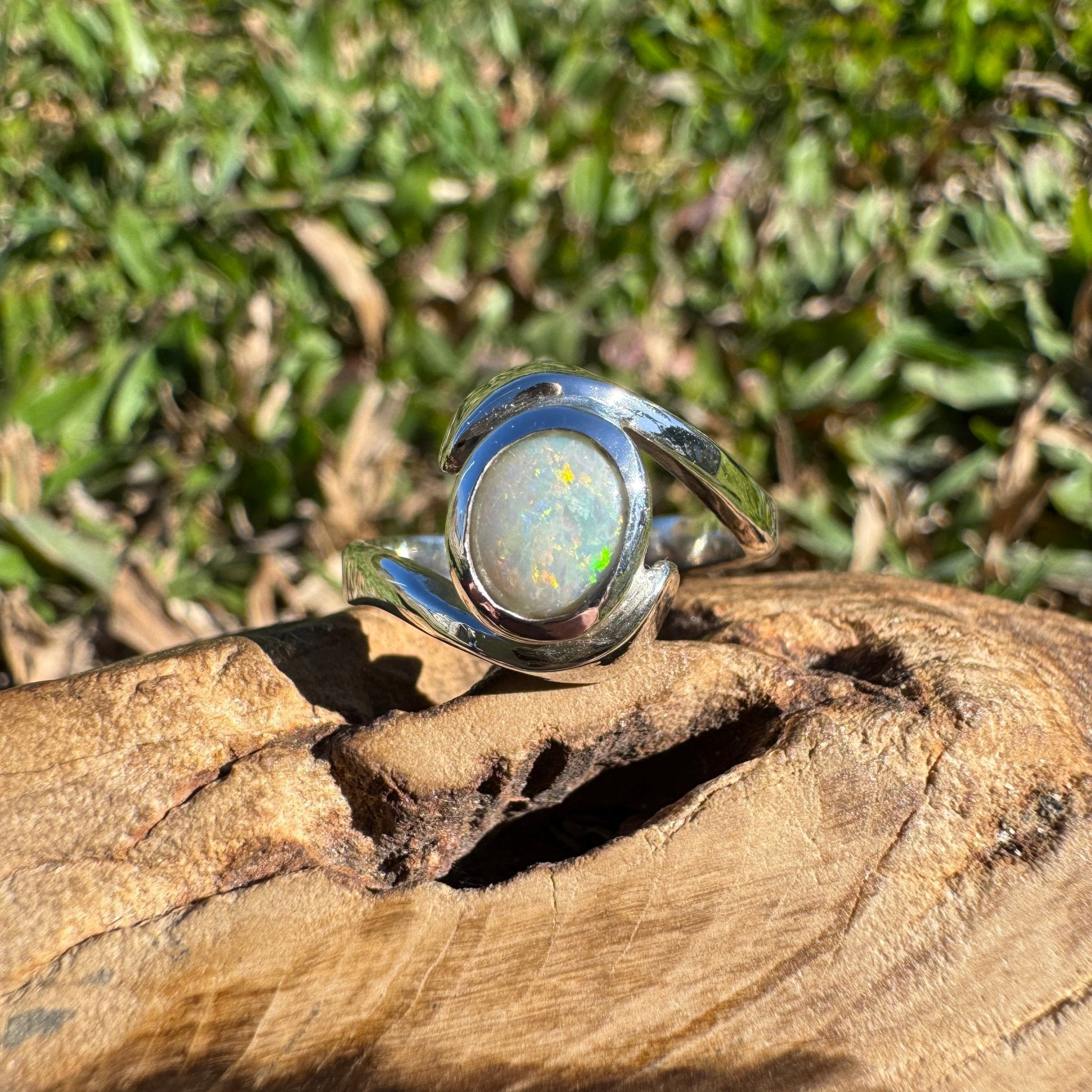 1ct Lightning Ridge Opal Ring ~ 'Bondi Glow' | 925 Sterling Silver | Solid Australian Opal