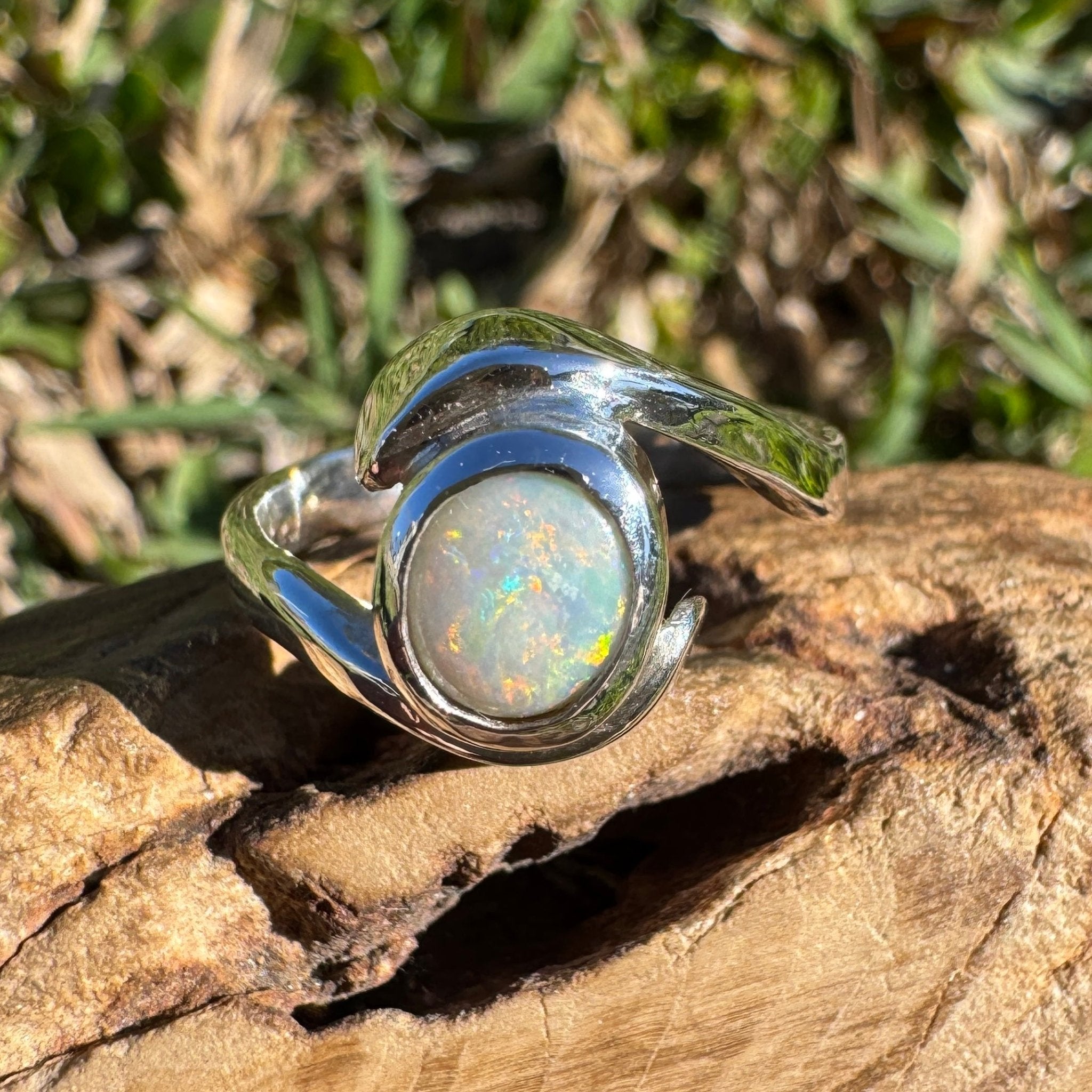 1ct Lightning Ridge Opal Ring ~ 'Bondi Glow' | 925 Sterling Silver | Solid Australian Opal