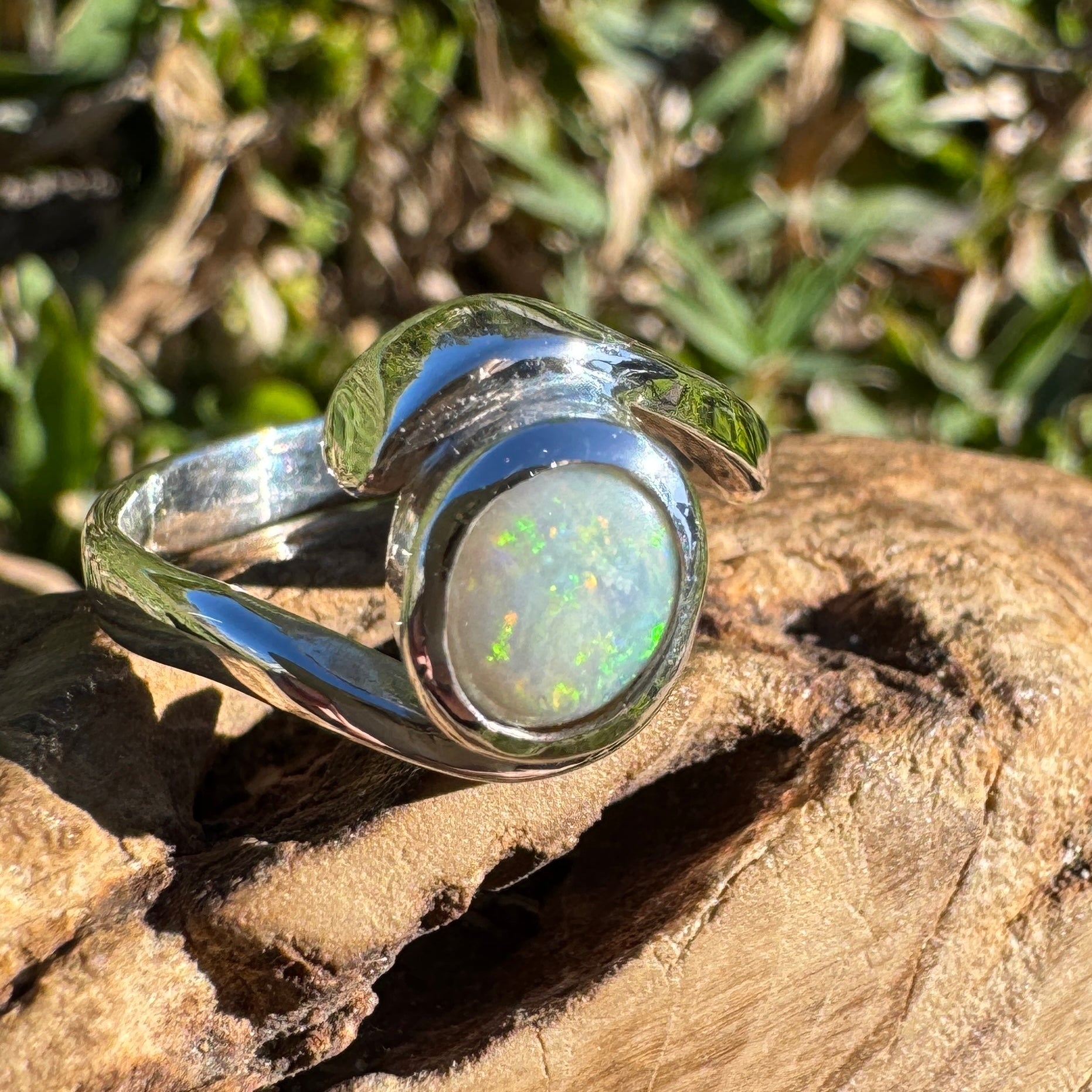 1ct Lightning Ridge Opal Ring ~ 'Bondi Glow' | 925 Sterling Silver | Solid Australian Opal