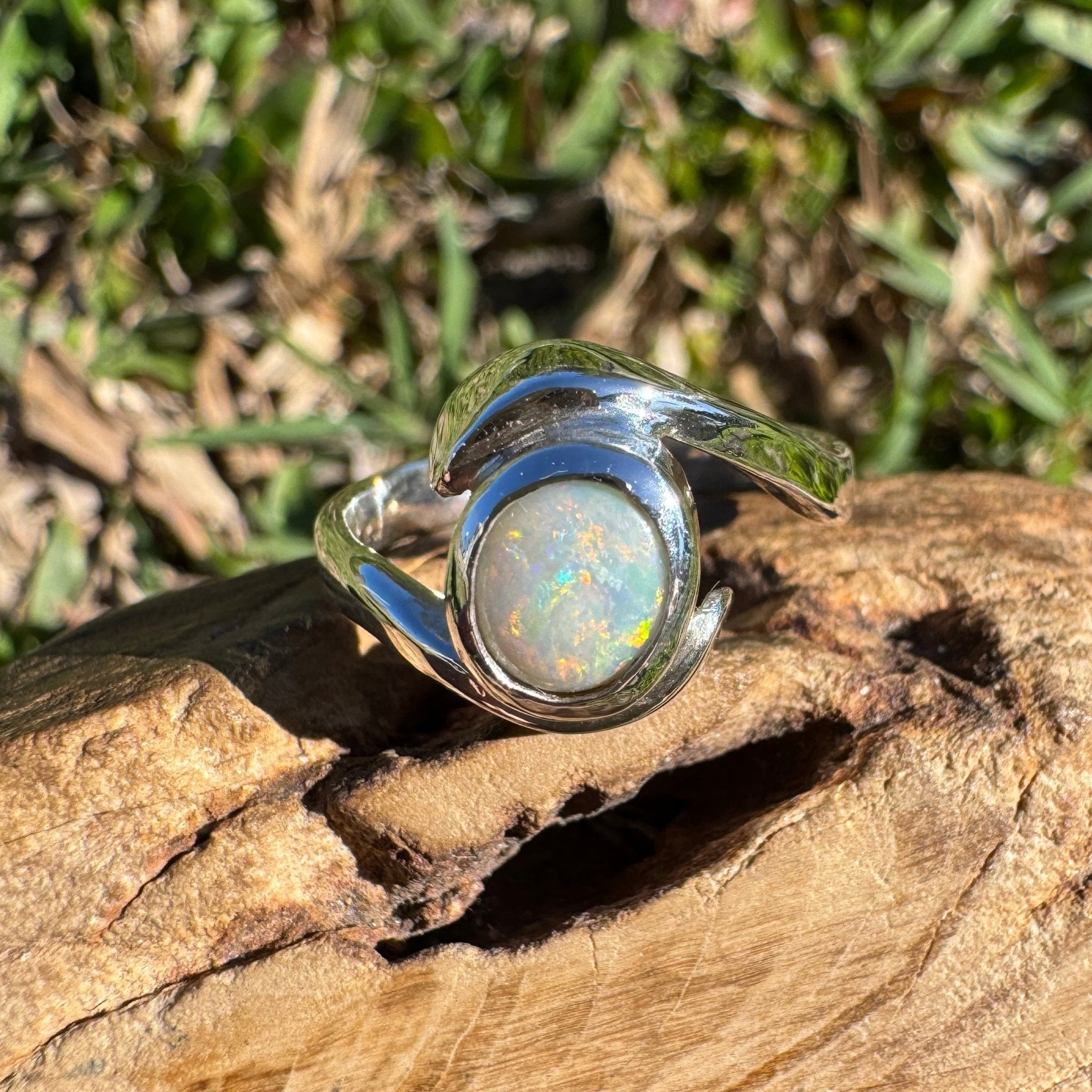 1ct Lightning Ridge Opal Ring ~ 'Bondi Glow' | 925 Sterling Silver | Solid Australian Opal