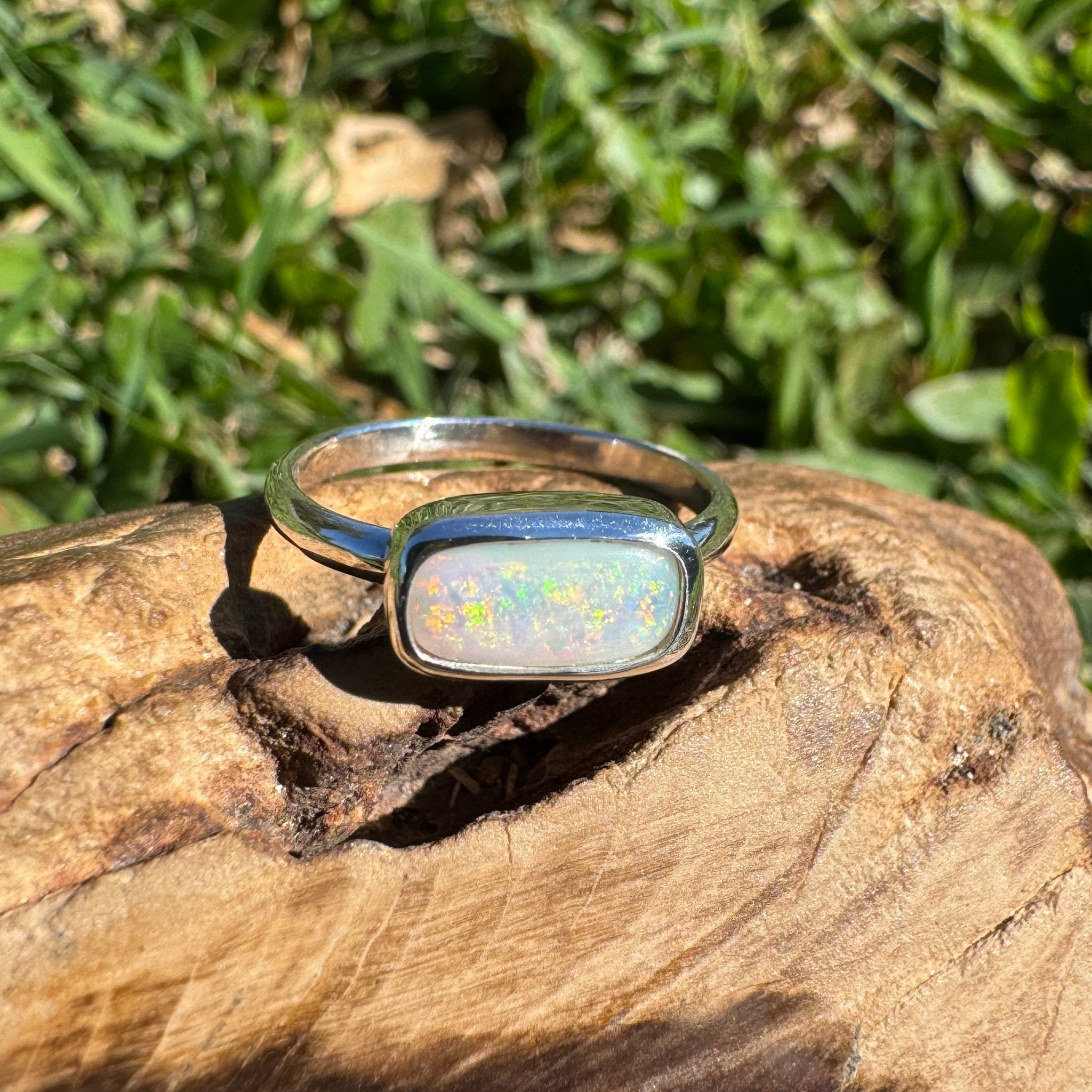 1ct Mintabie Opal Ring ~ 'Lake Argyle Mirage' | 925 Sterling Silver | Solid Australian Opal
