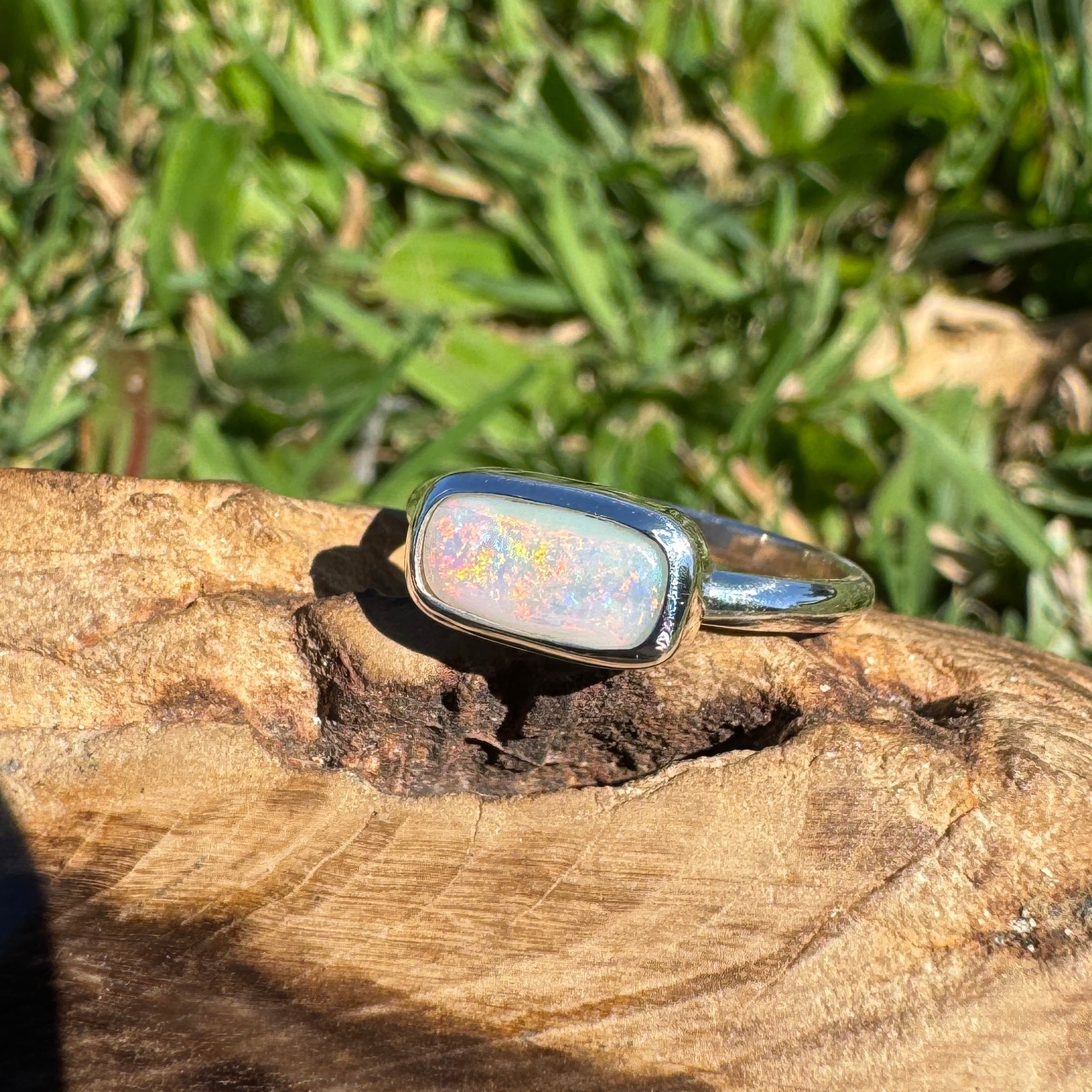 1ct Mintabie Opal Ring ~ 'Lake Argyle Mirage' | 925 Sterling Silver | Solid Australian Opal