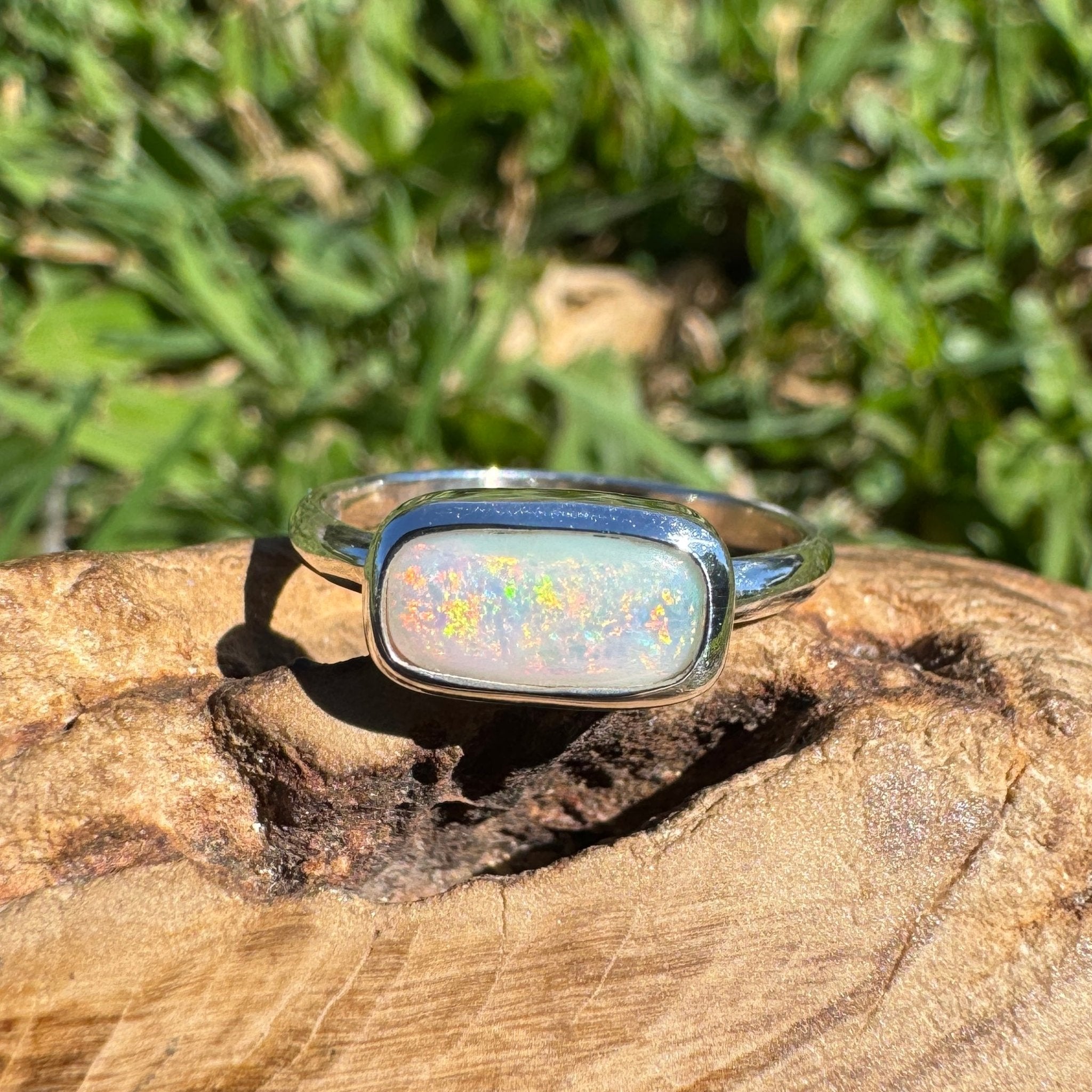 1ct Mintabie Opal Ring ~ 'Lake Argyle Mirage' | 925 Sterling Silver | Solid Australian Opal