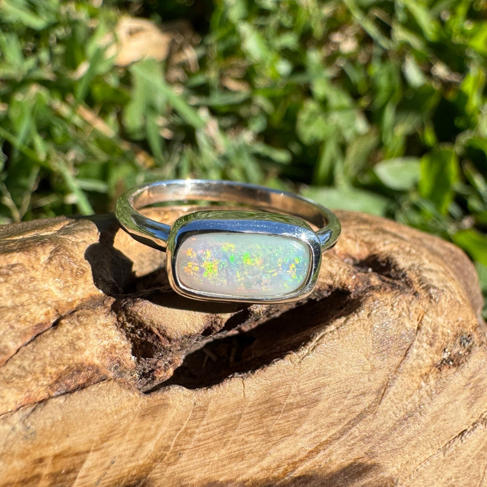 1ct Mintabie Opal Ring ~ 'Lake Argyle Mirage' | 925 Sterling Silver | Solid Australian Opal
