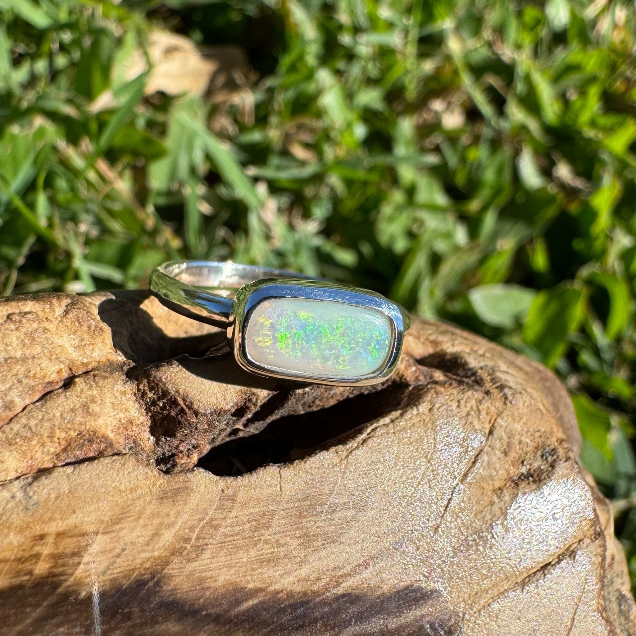 1ct Mintabie Opal Ring ~ 'Lake Argyle Mirage' | 925 Sterling Silver | Solid Australian Opal