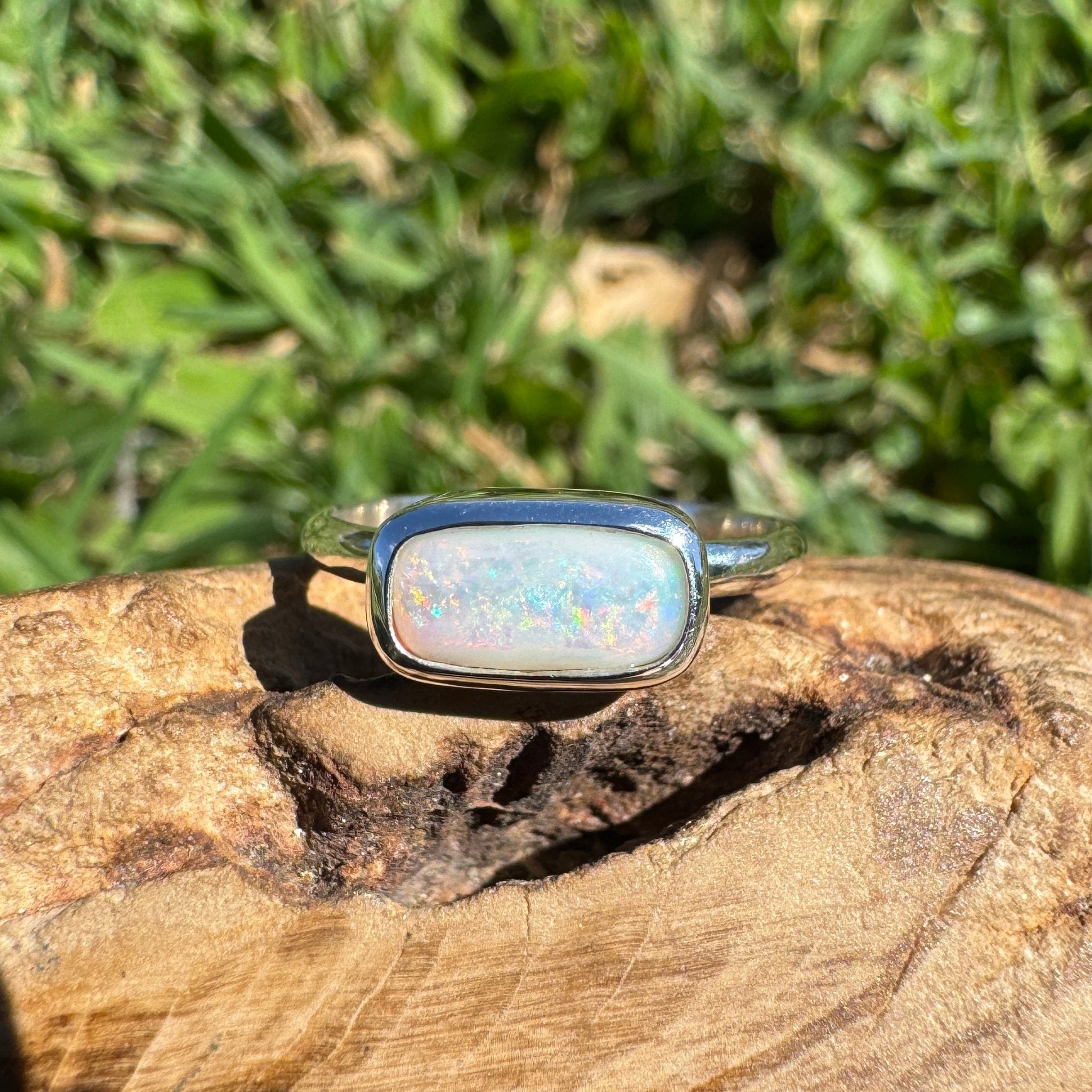 1ct Mintabie Opal Ring ~ 'Lake Argyle Mirage' | 925 Sterling Silver | Solid Australian Opal