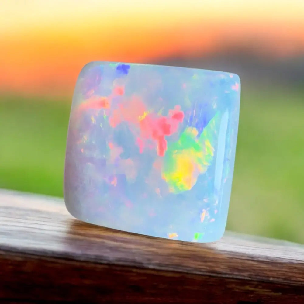 Iridescent opal gemstone.