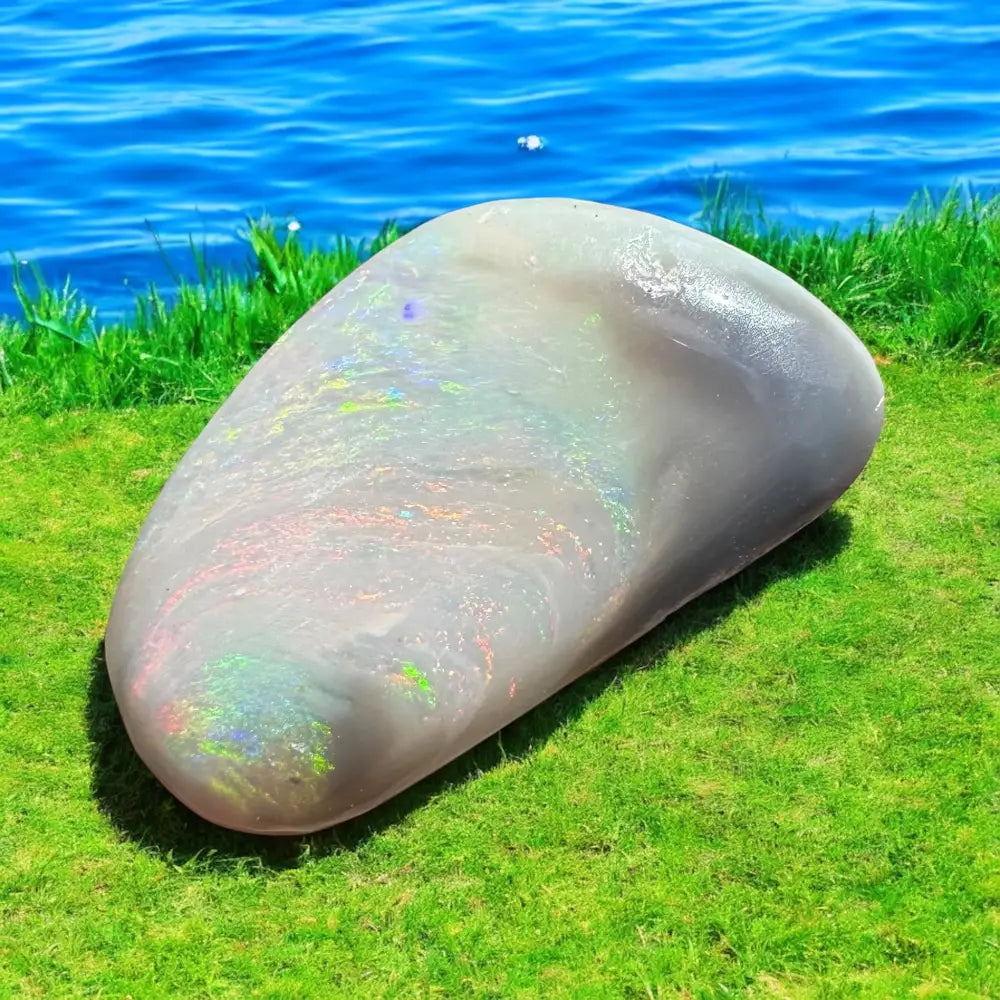Iridescent opal gemstone.
