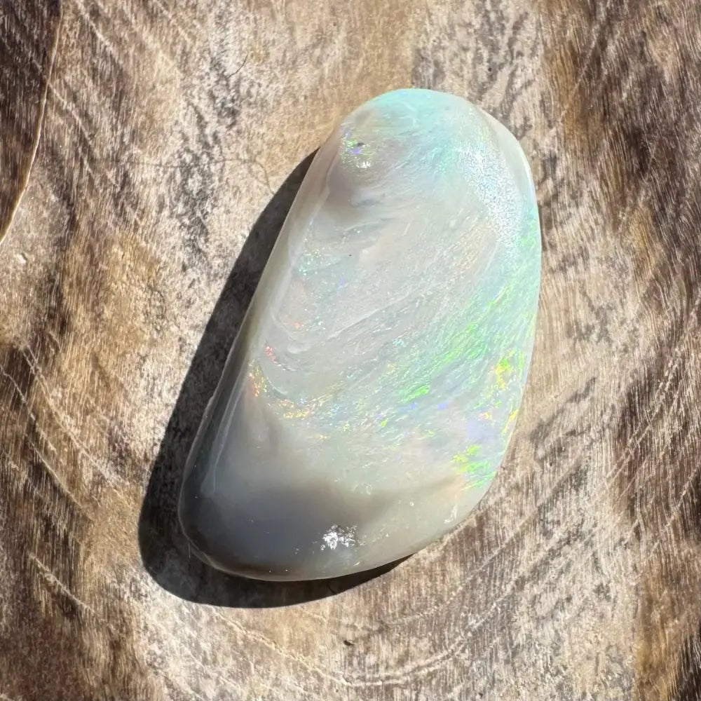 Iridescent opal gemstone.