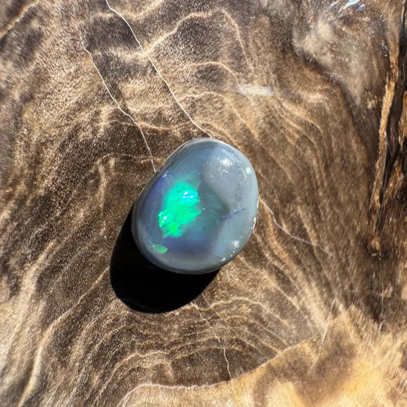 2.0ct Hand - Cut Solid Lightning Ridge Semi Black Opal