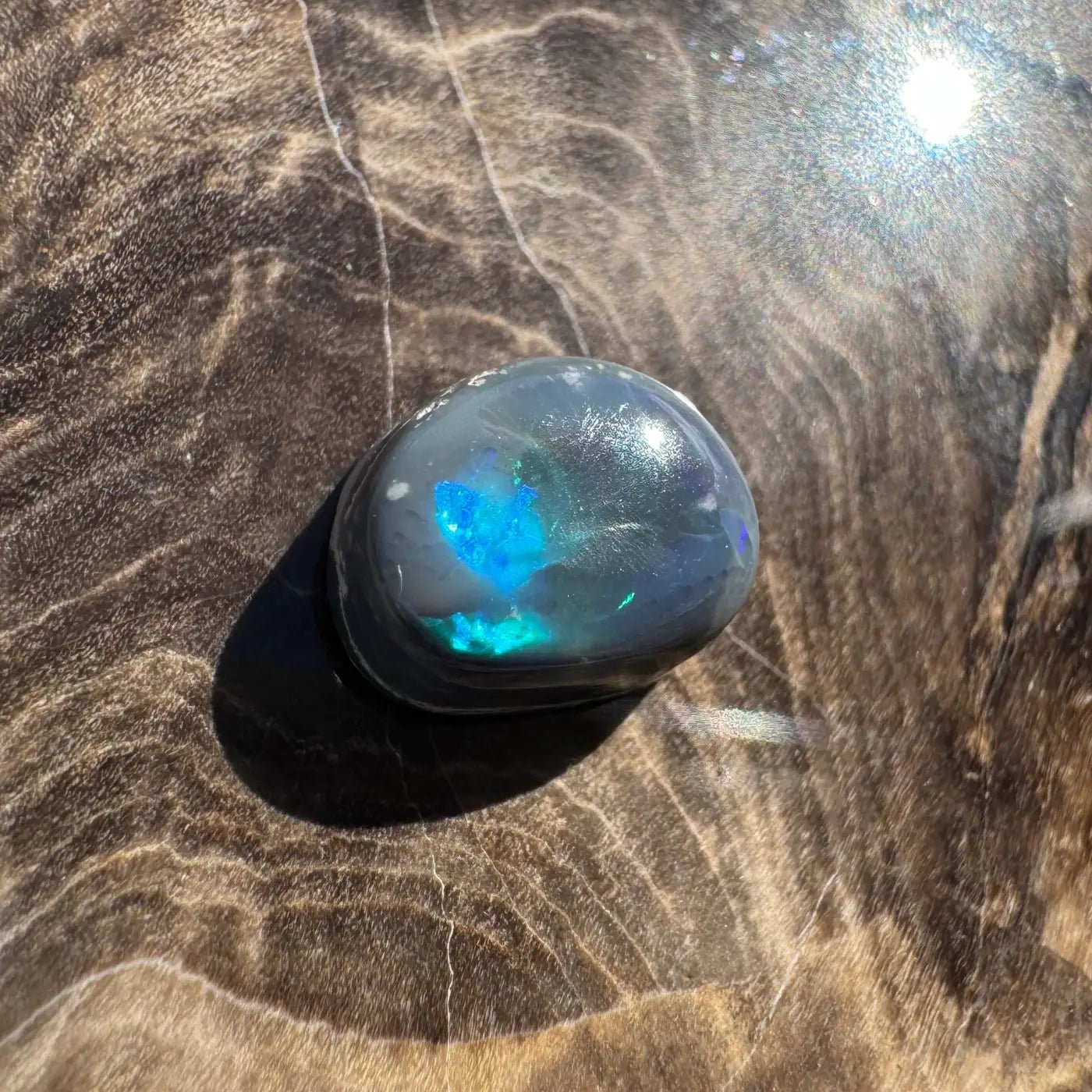 2.0ct Hand - Cut Solid Lightning Ridge Semi Black Opal