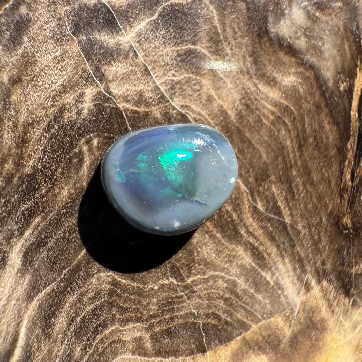 2.0ct Hand - Cut Solid Lightning Ridge Semi Black Opal
