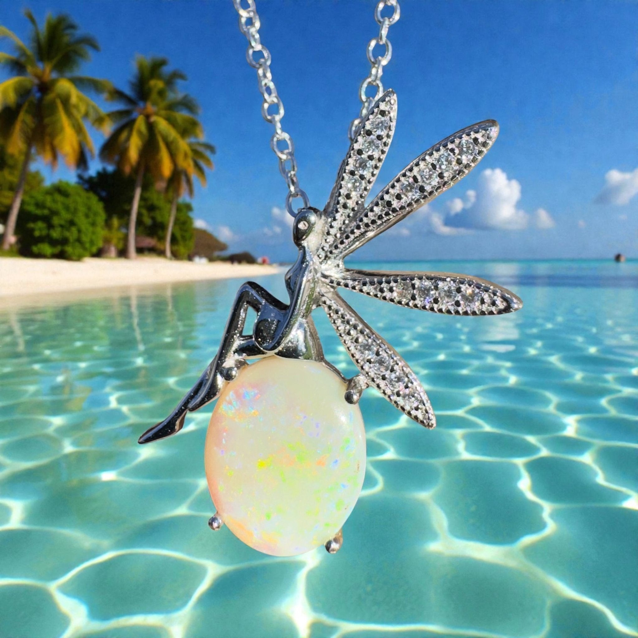 2.1ct Coober Pedy Opal Pendant Necklace ~ 'Bell Rock Brightness' | 925 Sterling Silver | Solid Australian Opal
