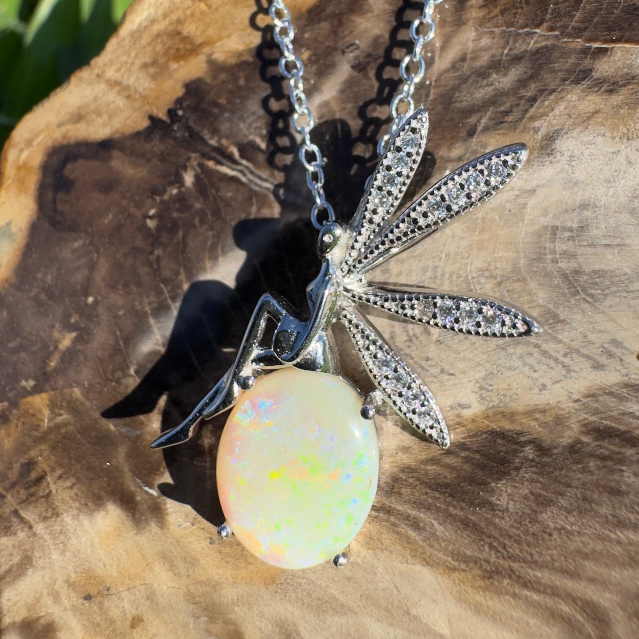 2.1ct Coober Pedy Opal Pendant Necklace ~ 'Bell Rock Brightness' | 925 Sterling Silver | Solid Australian Opal