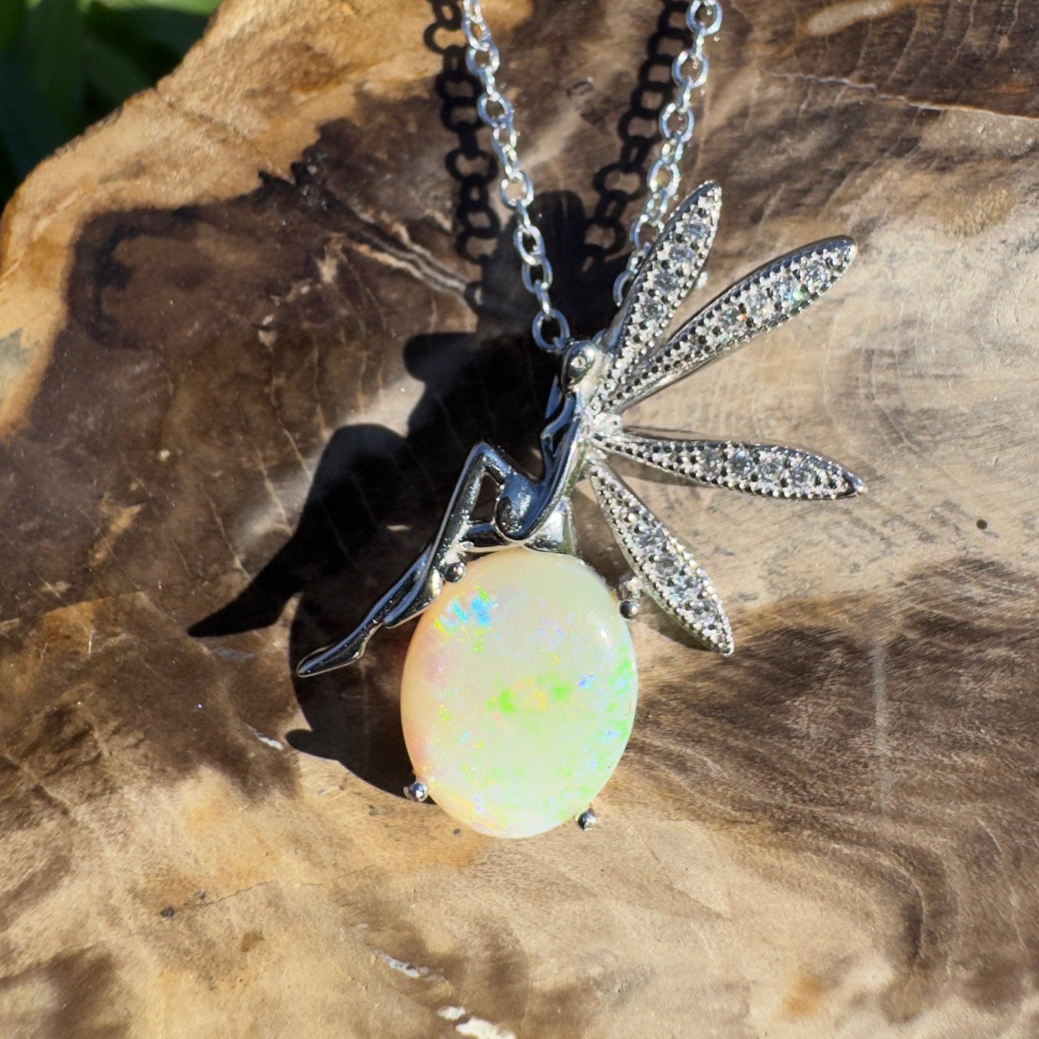 2.1ct Coober Pedy Opal Pendant Necklace ~ 'Bell Rock Brightness' | 925 Sterling Silver | Solid Australian Opal