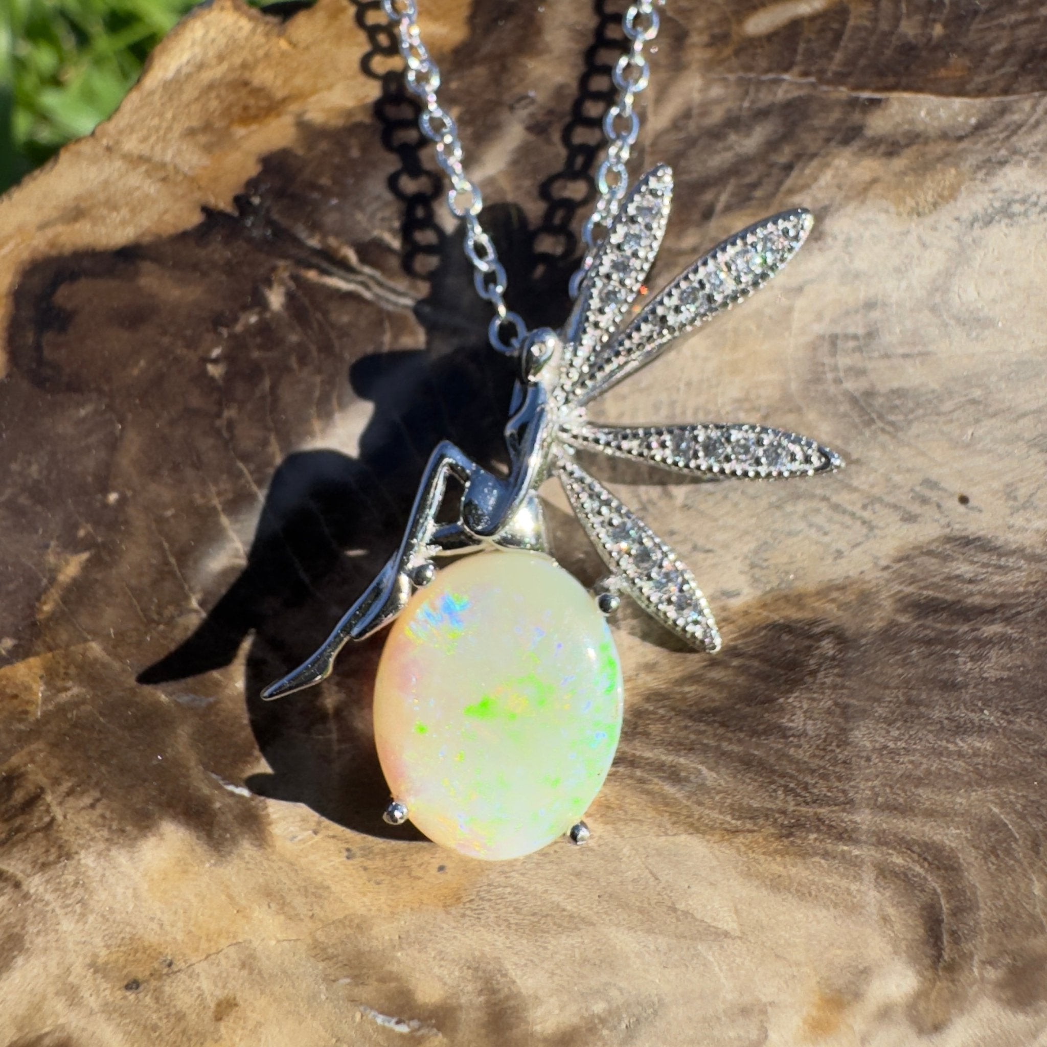 2.1ct Coober Pedy Opal Pendant Necklace ~ 'Bell Rock Brightness' | 925 Sterling Silver | Solid Australian Opal