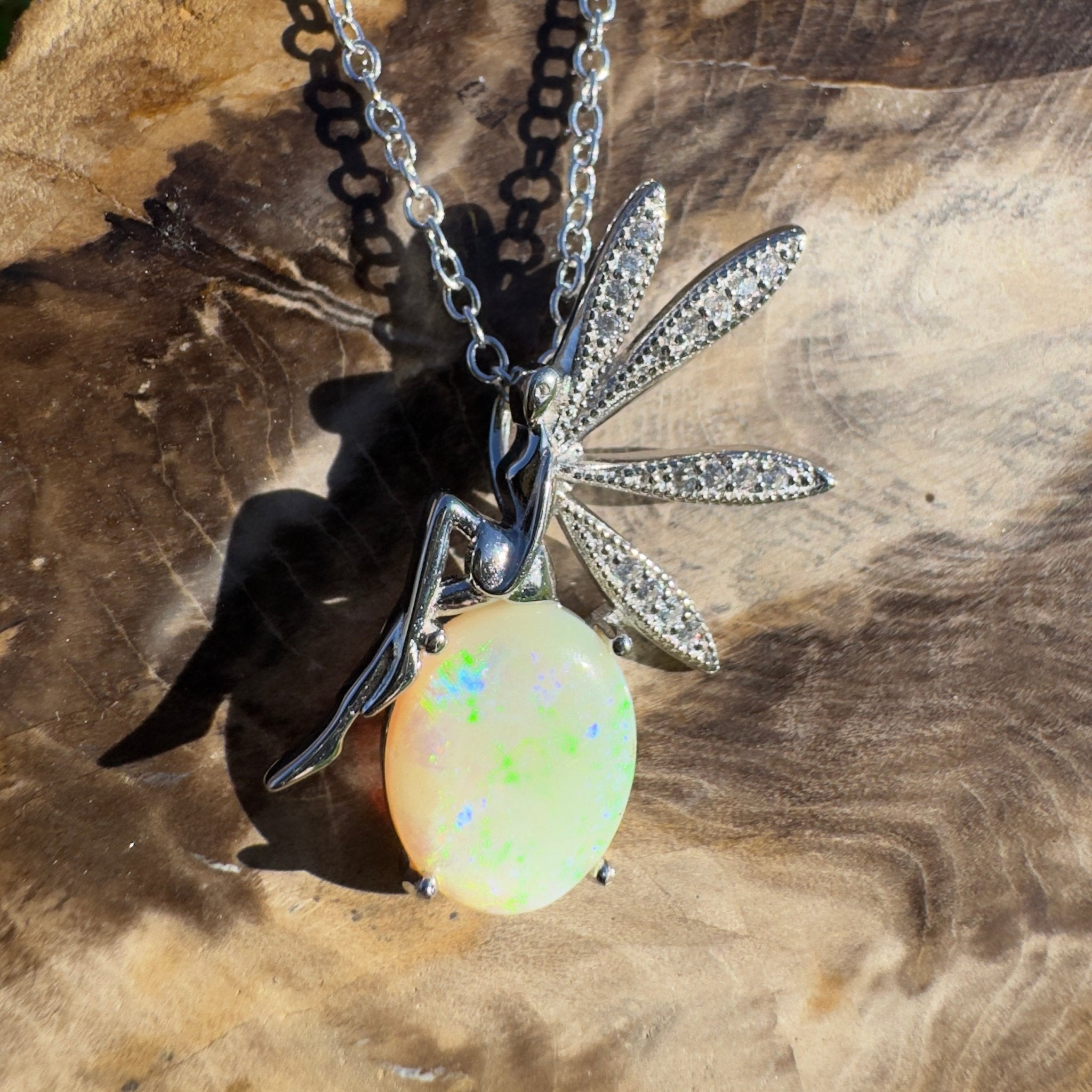 2.1ct Coober Pedy Opal Pendant Necklace ~ 'Bell Rock Brightness' | 925 Sterling Silver | Solid Australian Opal