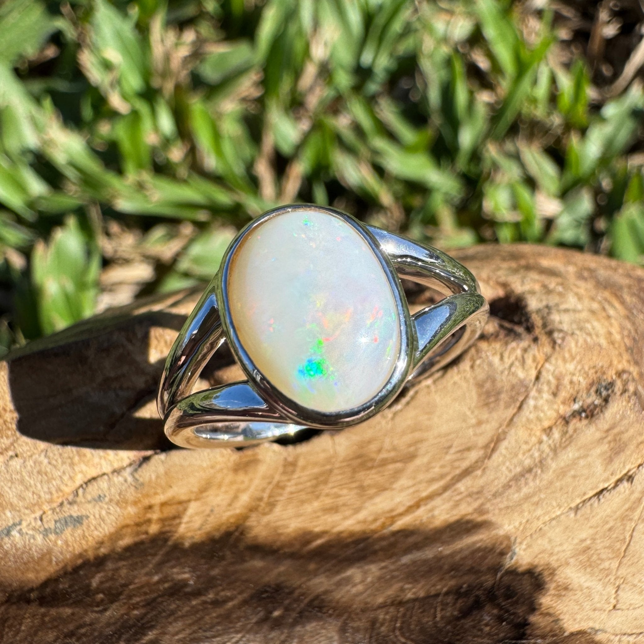 2.1ct Coober Pedy Opal Ring ~ 'Lake Hart Mirage' | 925 Sterling Silver | Solid Australian Opal