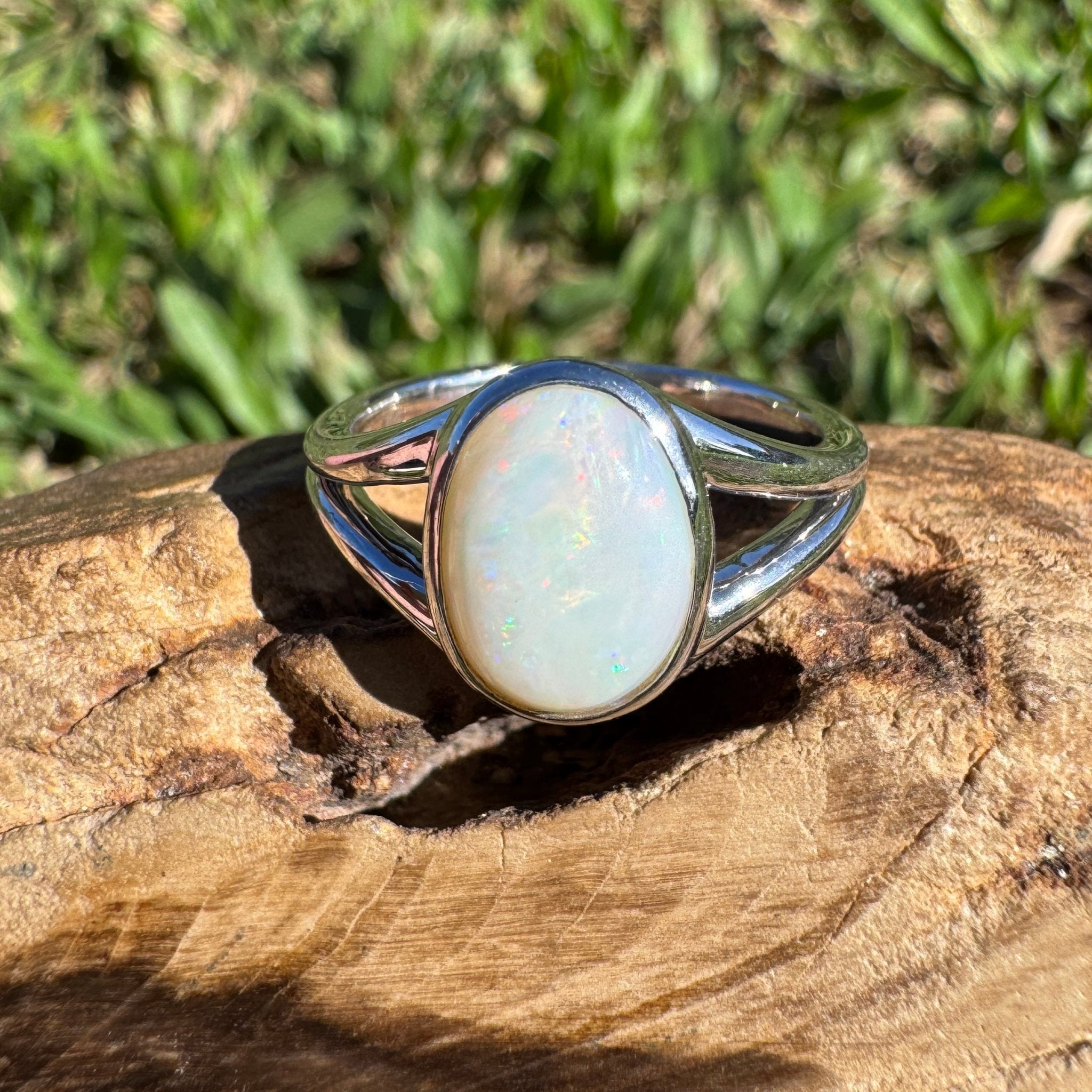 2.1ct Coober Pedy Opal Ring ~ 'Lake Hart Mirage' | 925 Sterling Silver | Solid Australian Opal