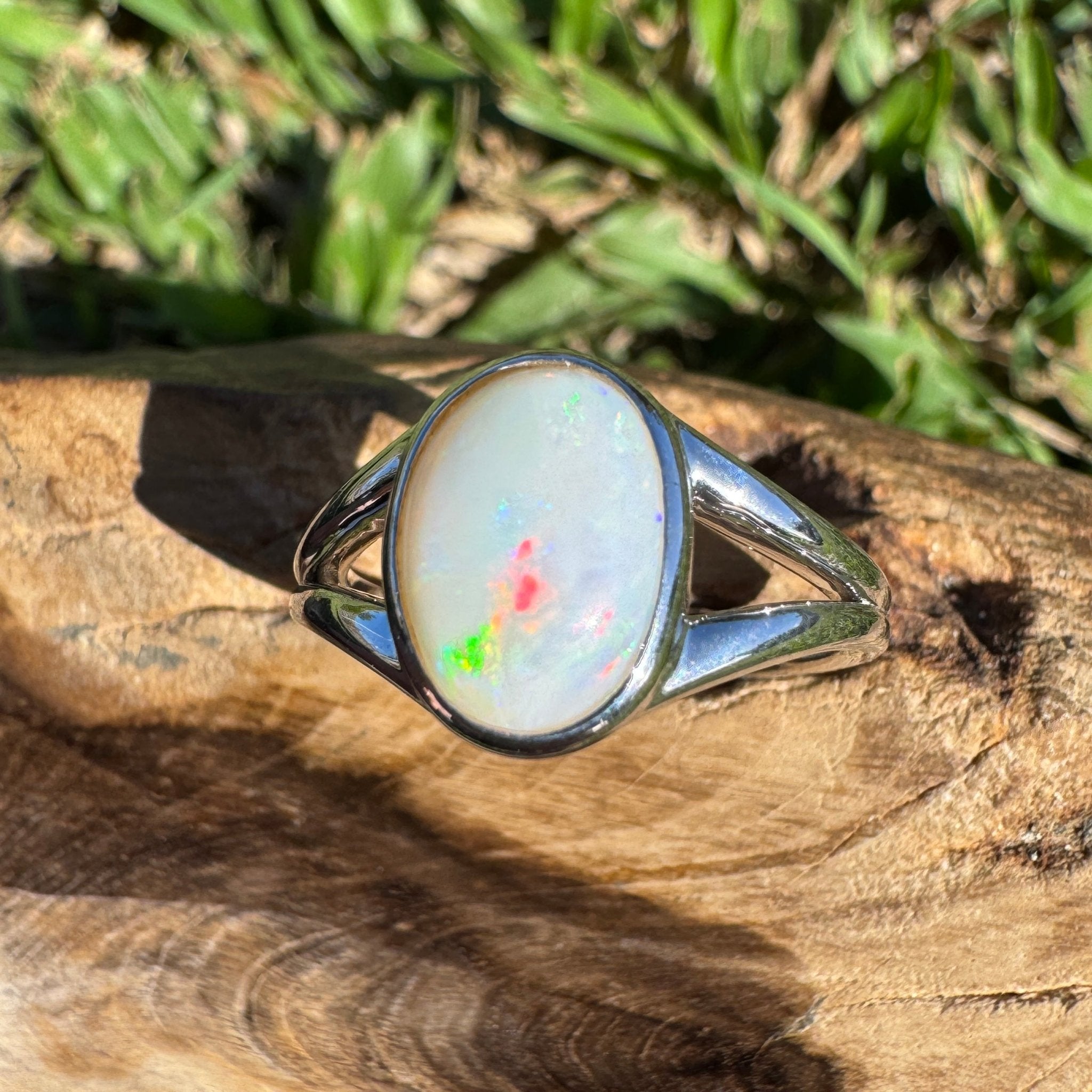2.1ct Coober Pedy Opal Ring ~ 'Lake Hart Mirage' | 925 Sterling Silver | Solid Australian Opal