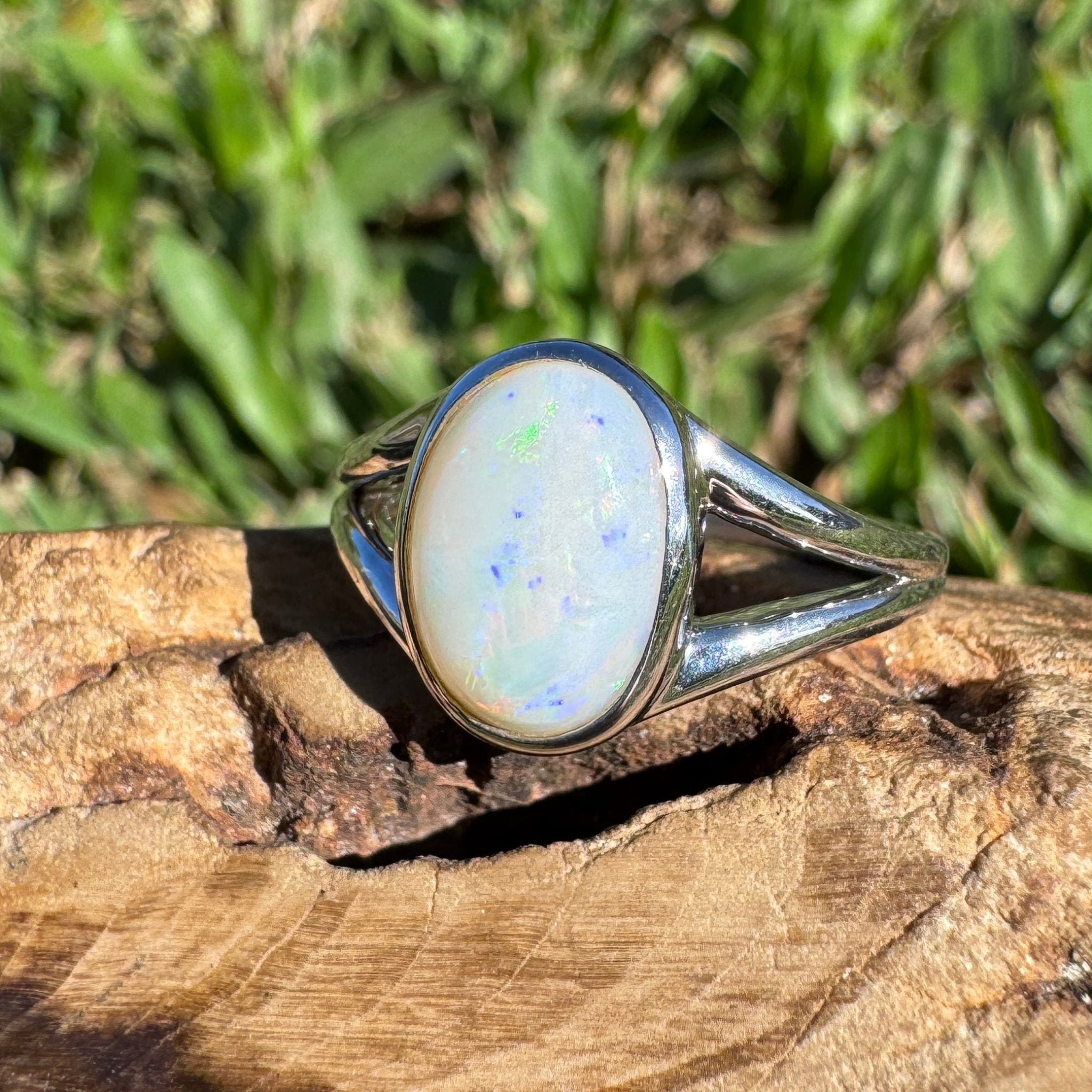 2.1ct Coober Pedy Opal Ring ~ 'Lake Hart Mirage' | 925 Sterling Silver | Solid Australian Opal
