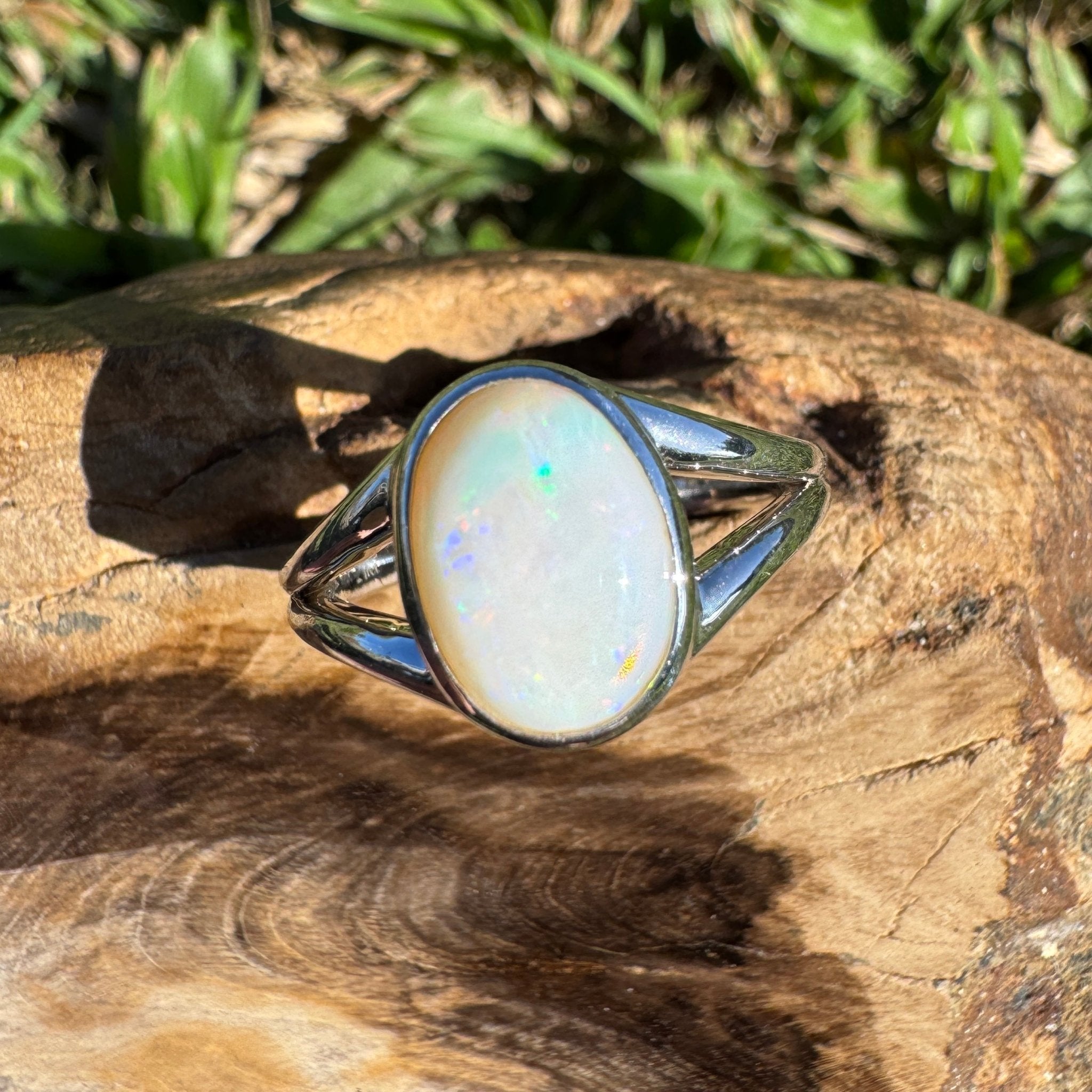 2.1ct Coober Pedy Opal Ring ~ 'Lake Hart Mirage' | 925 Sterling Silver | Solid Australian Opal