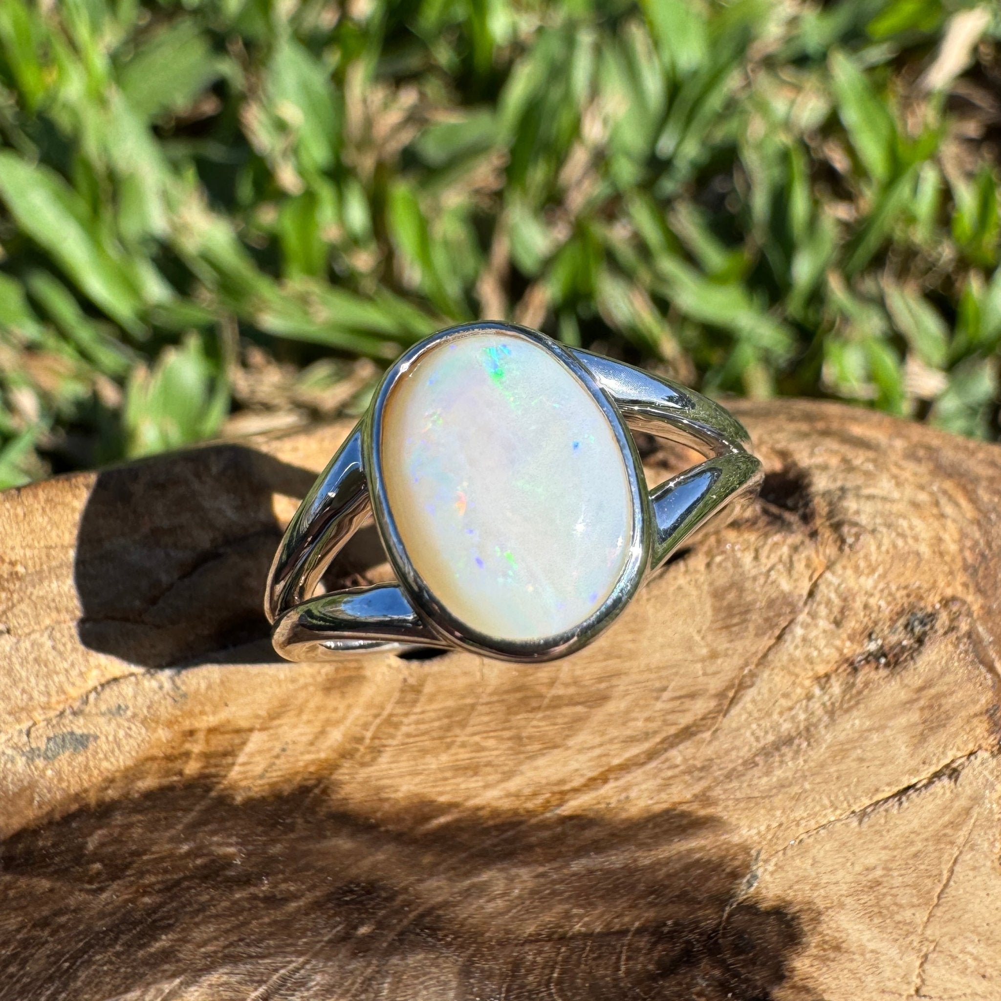 2.1ct Coober Pedy Opal Ring ~ 'Lake Hart Mirage' | 925 Sterling Silver | Solid Australian Opal