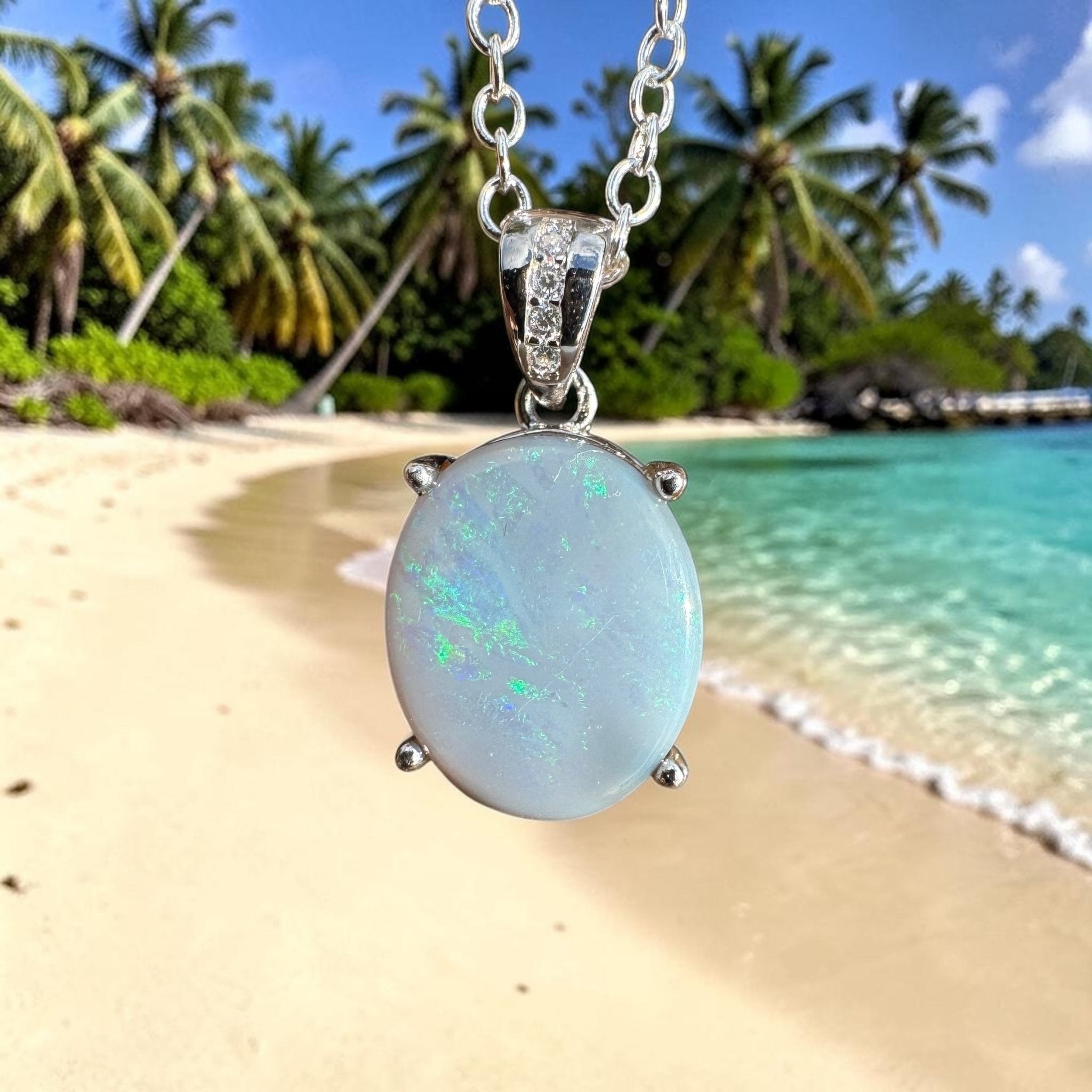 2.1ct Lightning Ridge Opal Pendant Necklace ~ 'Ironbark Sun Catcher' | 925 Sterling Silver | Solid Australian Opal