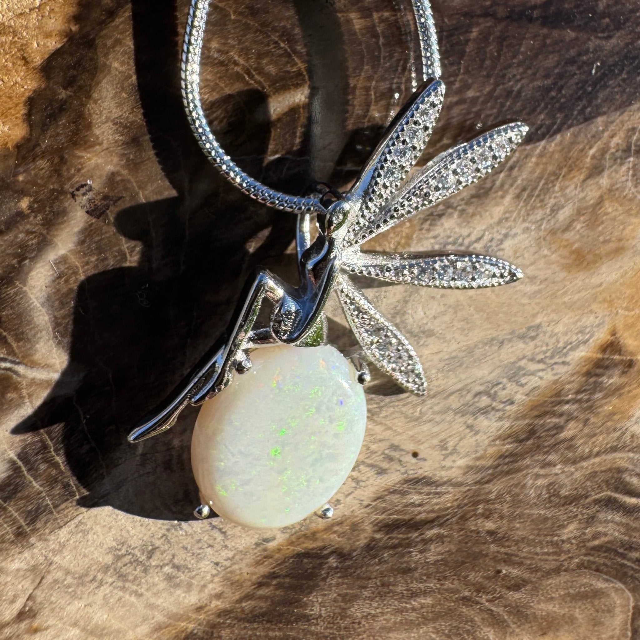 2.2ct Coober Pedy Opal Pendant Necklace ~ 'Wineglass Bay Whisper' | 925 Sterling Silver | Solid Australian Opal