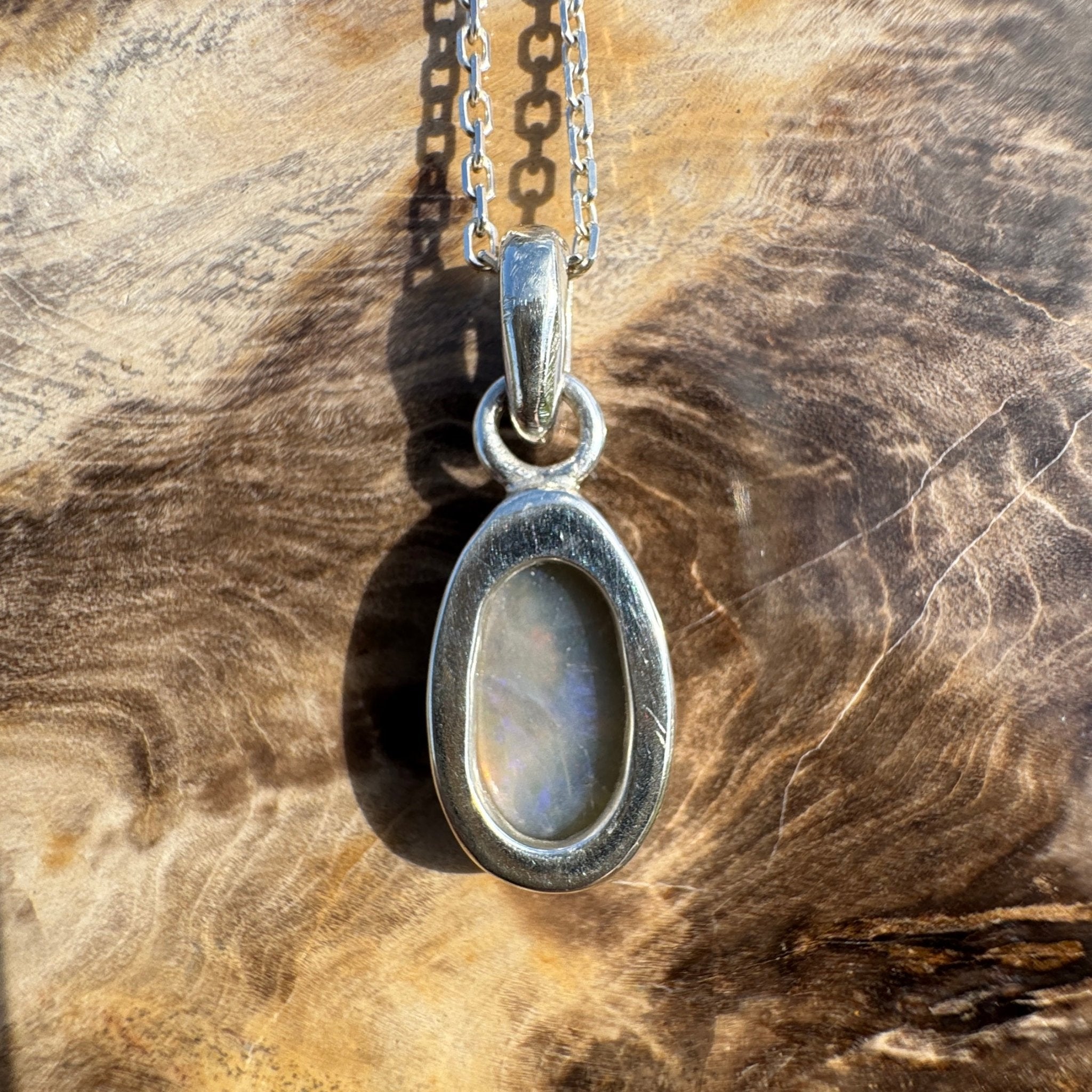2.2ct Lightning Ridge Crystal Opal Pendant Necklace ~ 'Wineglass Radiance' | 925 Sterling Silver | Solid Australian Opal