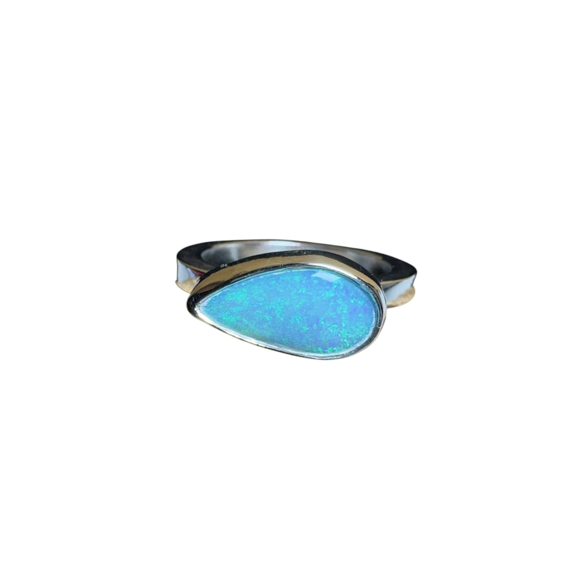 2.2ct Lightning Ridge Opal Ring ~ 'Daintree Azure' | 925 Sterling Silver | Solid Australian Opal